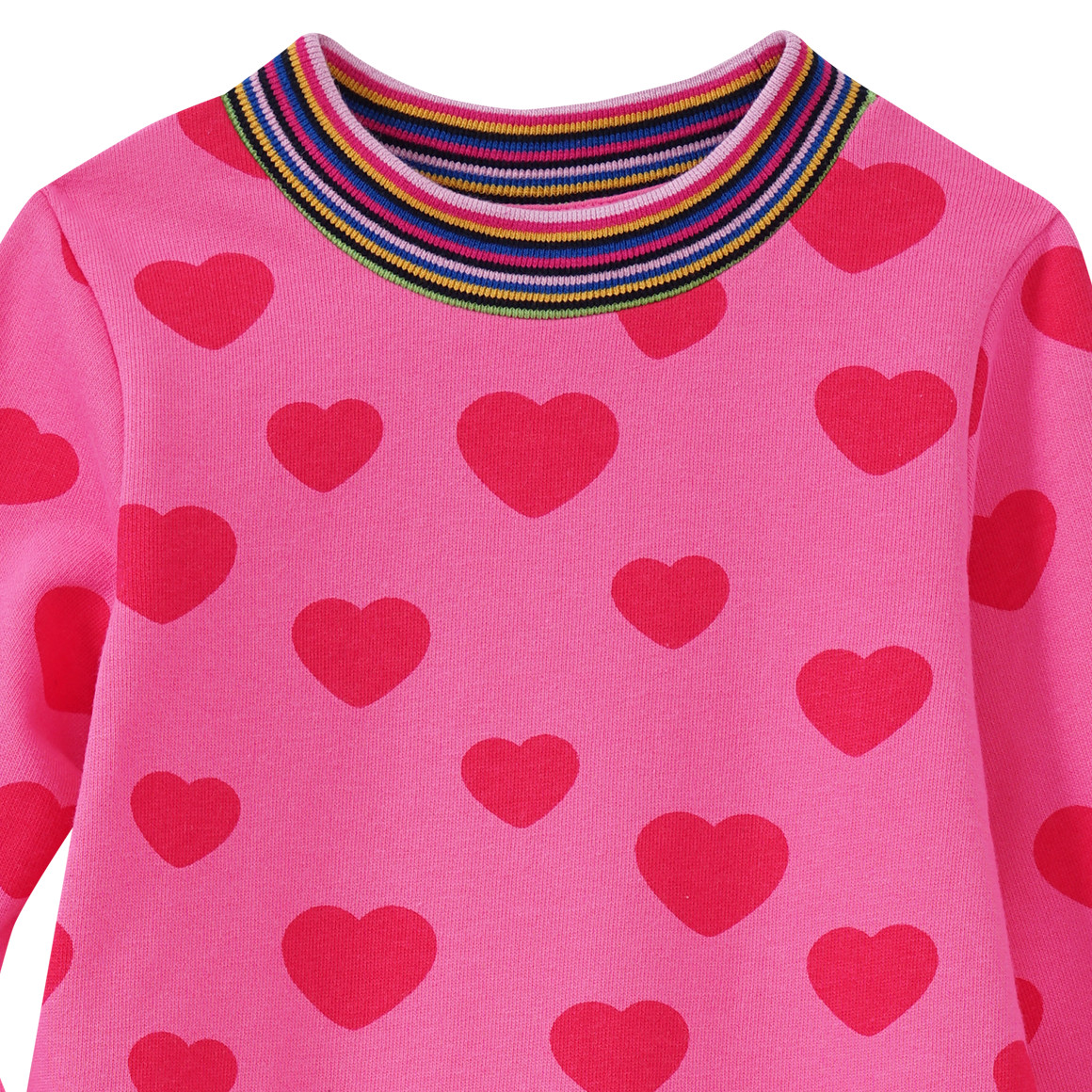 Mädchen Sweatkleid mit Herz-Print