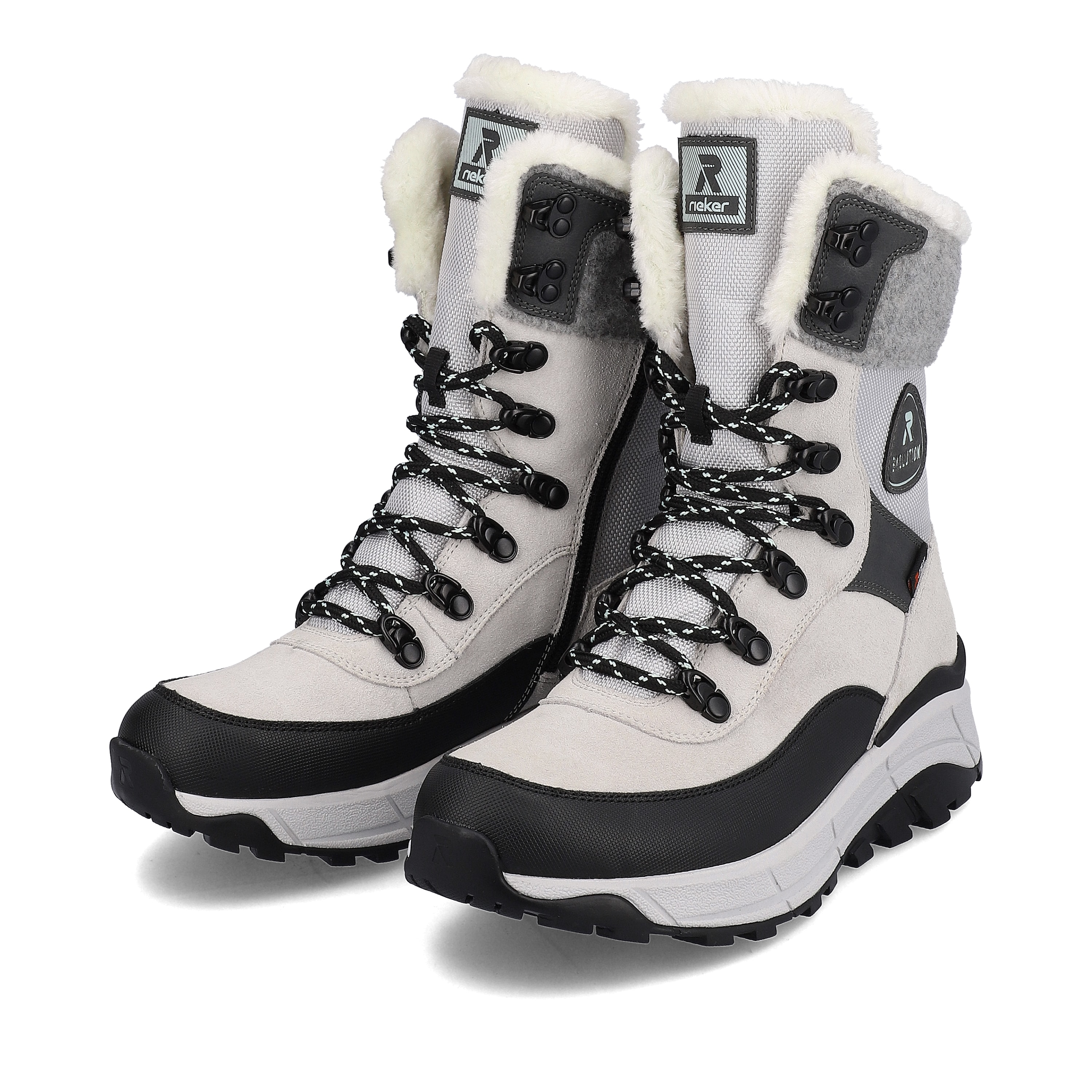 Rieker Damen Schnürstiefel creamy-white black