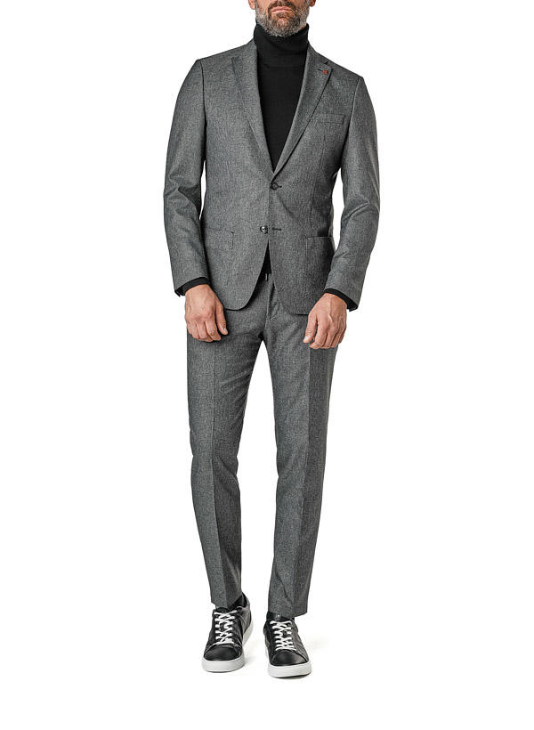 ROY ROBSON, Anzug, Slim Fit, Viskose-Stretch halbgefüttert, schwarz-grau gemustert