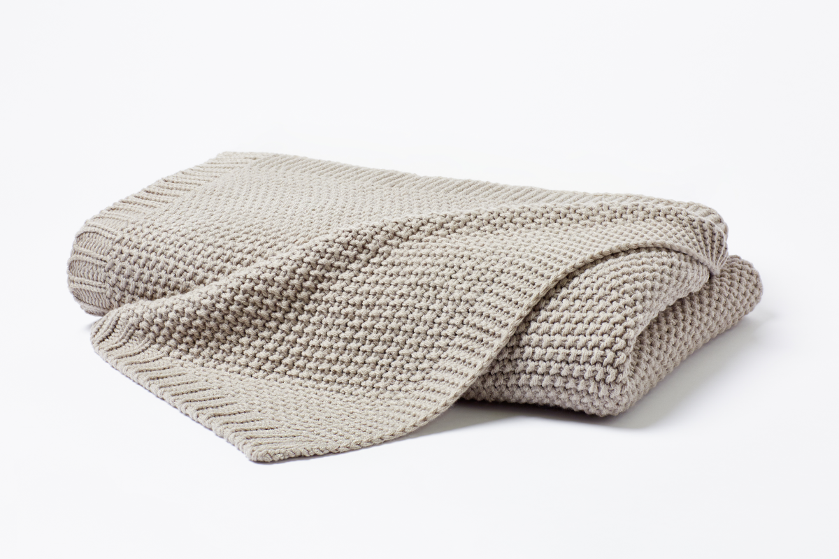 Hahn Strickdecke Natur 130 x 170 cm