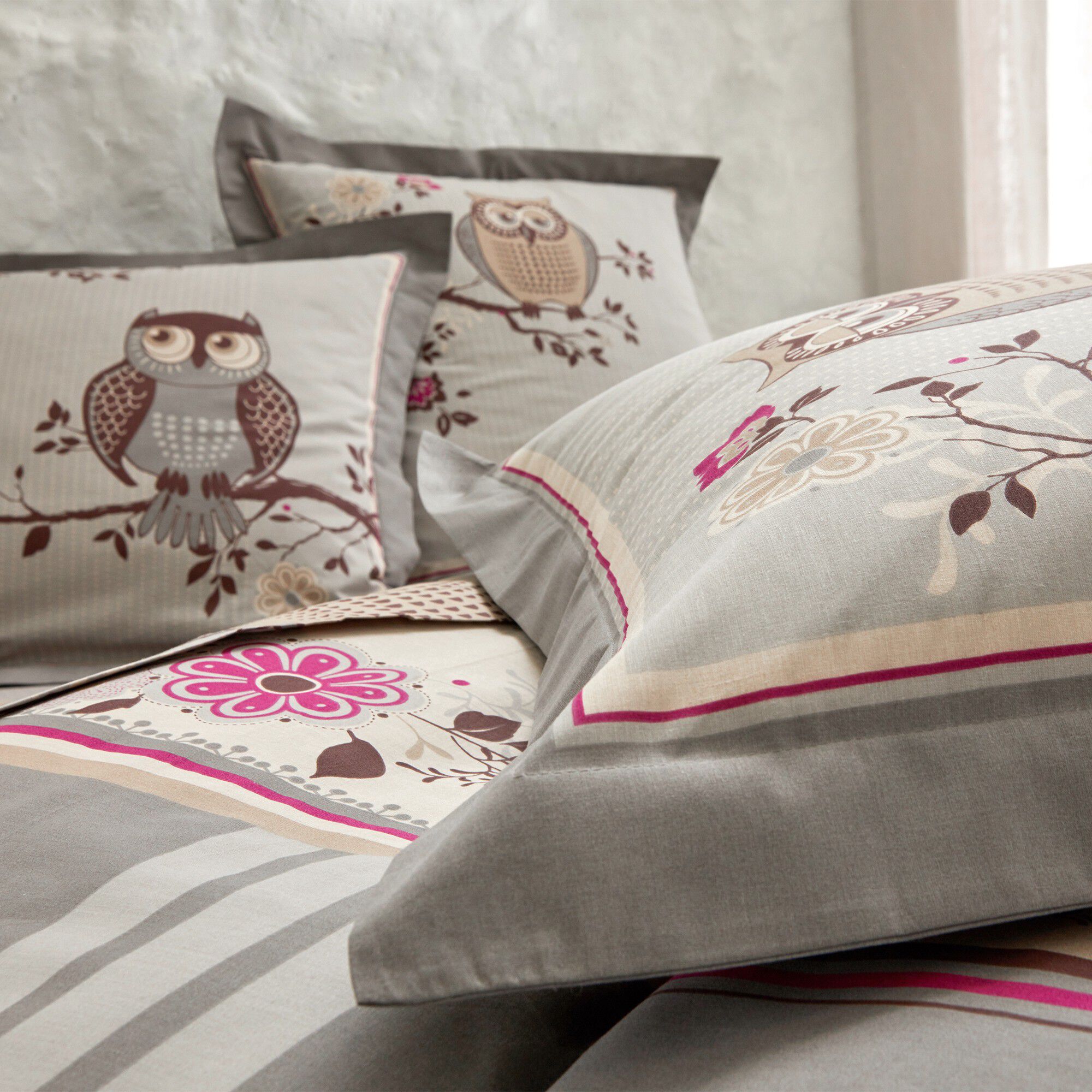Linge de lit Chouette coton
