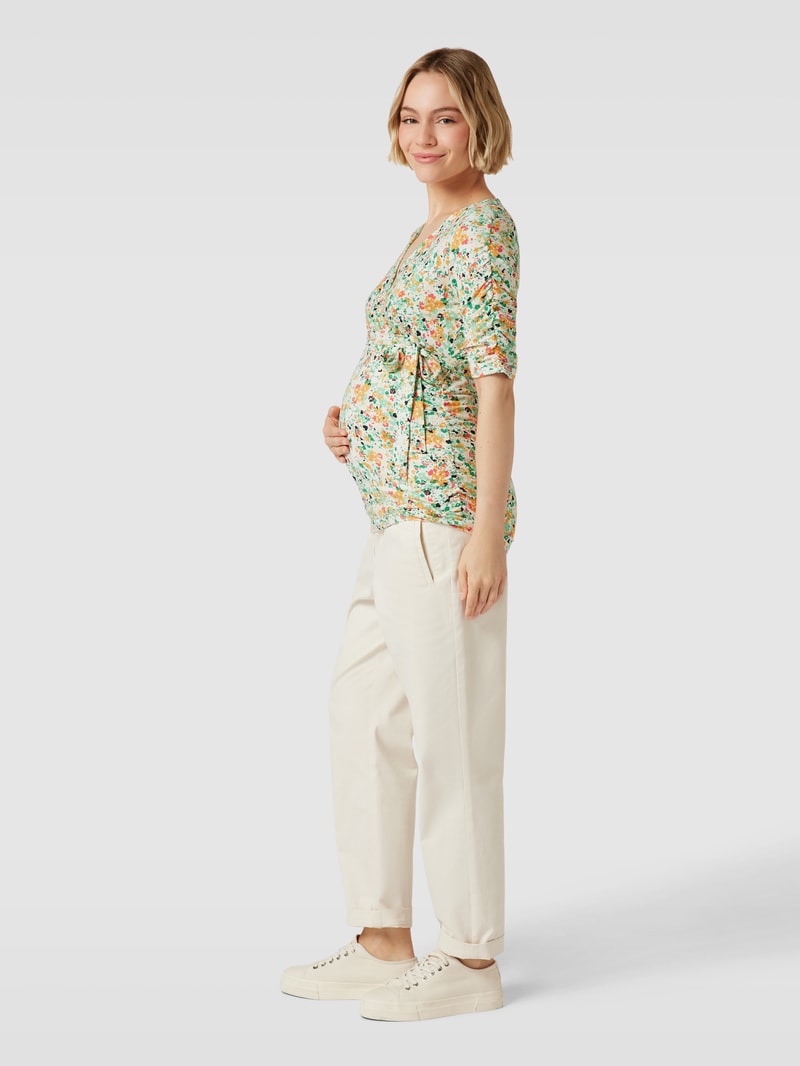 Umstands-T-Shirt mit floralem Muster Modell 'Pilar Honni Tess' in weiß