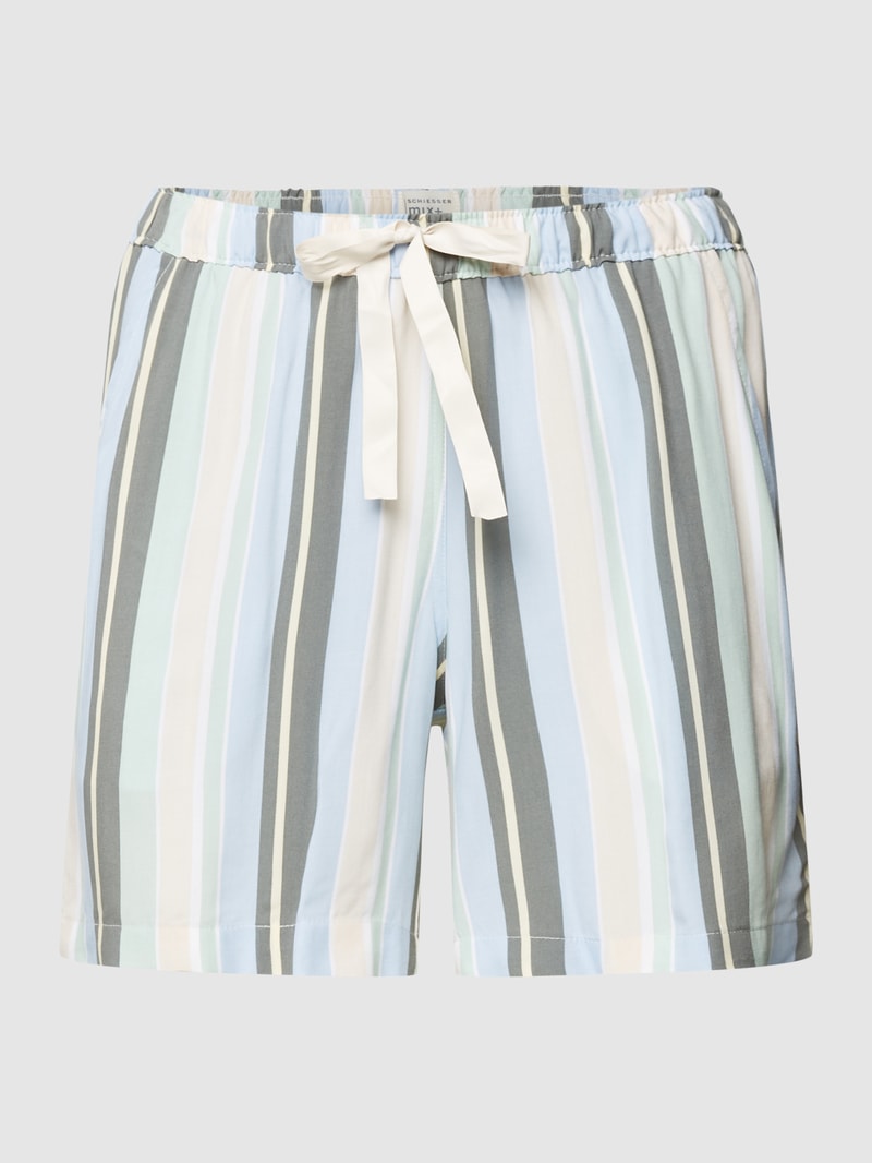 Pyjama-Shorts mit Streifenmuster in hellblau