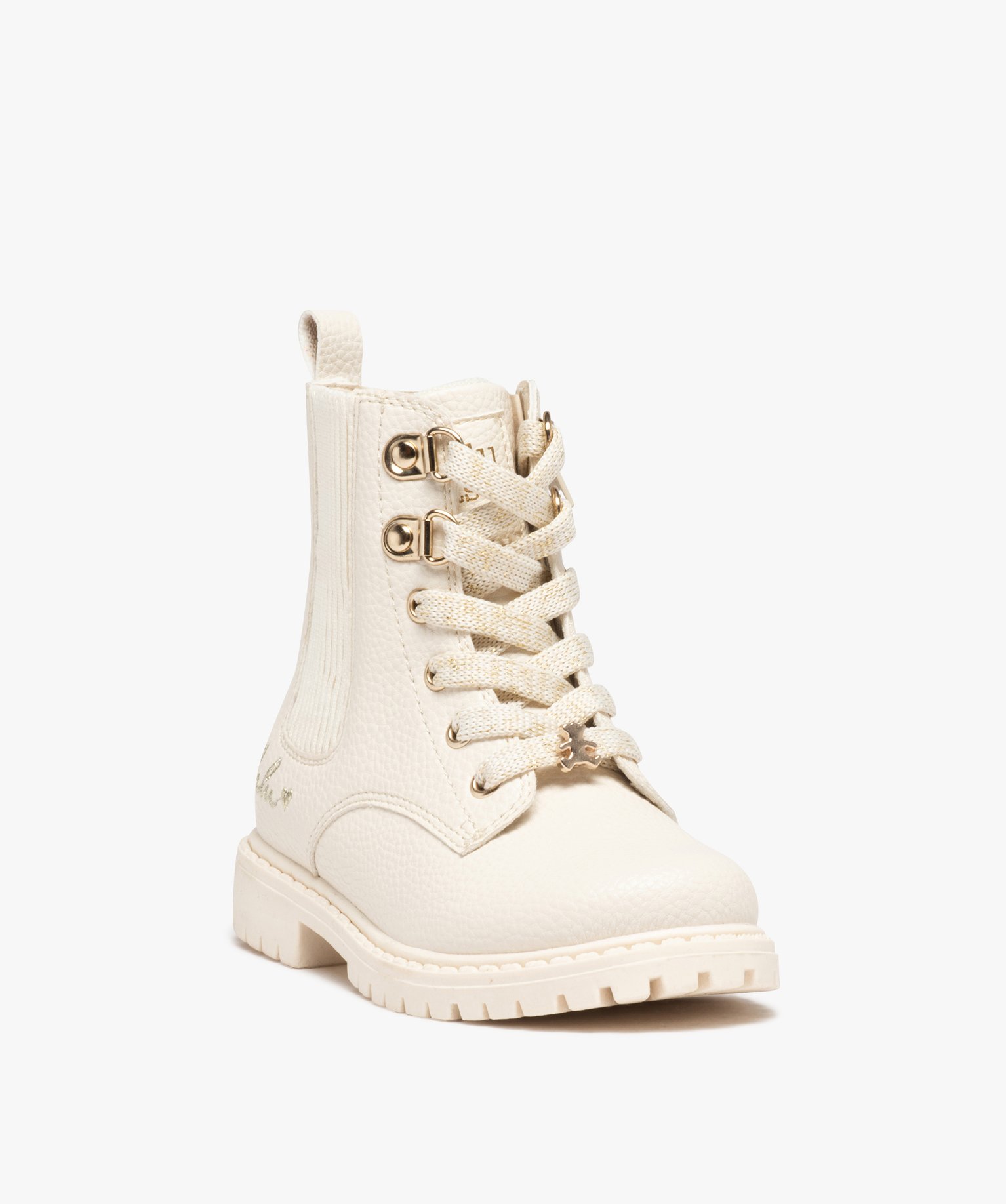 Boots fille unies Chelsea à semelle crantée - LuluCastagne... beige | GEMO