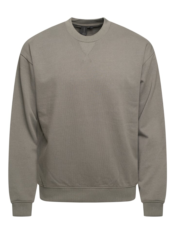 SOULSTAR Sweatshirt - S2AGEO Oversize Pullover Crew-Neck Sweater in Grey günstig kaufen