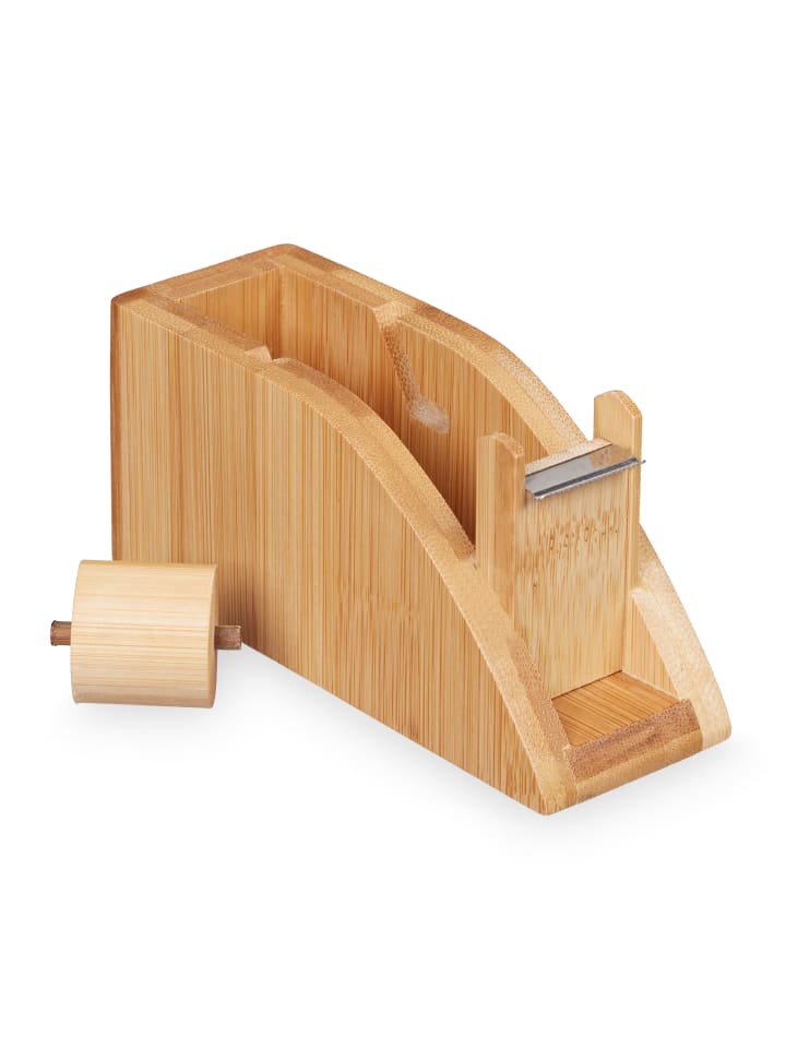 relaxdays Tischabroller für 25mm Klebestreifen in Natur günstig kaufen onesize