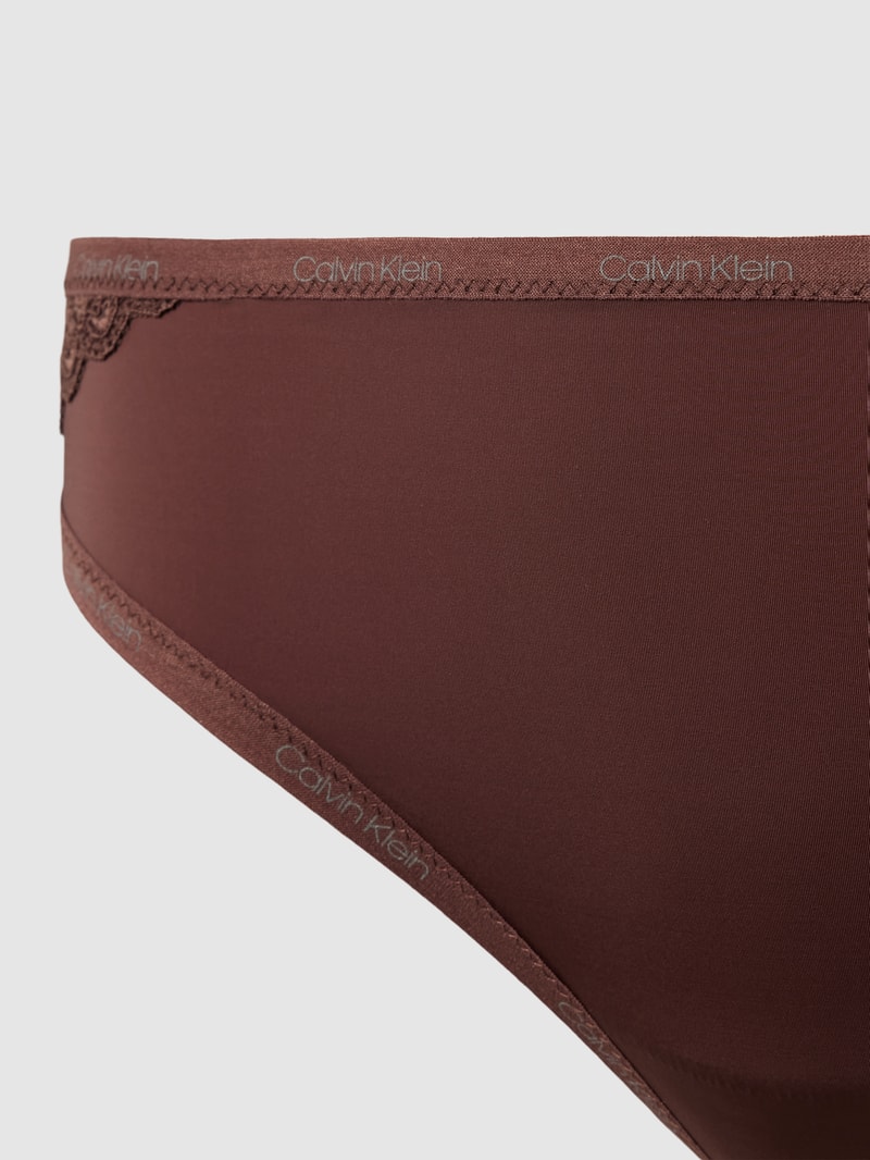 Slip mit Label-Bund in dunkelbraun