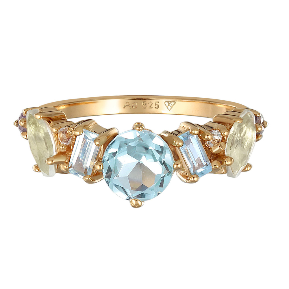 Elli PREMIUM Elli PREMIUM Bague Femmes Classique avec topaze, pierre de lune et améthyste en a Bague