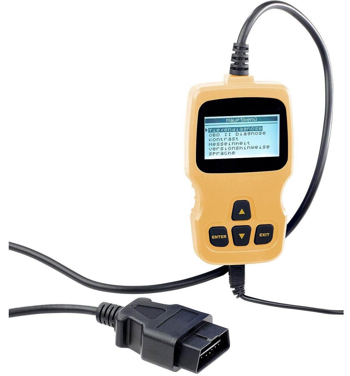 Lescars Motor OBD2 Diagnosegerät mit XL-LCD-Display Fehlerspeicher Analyse Auto-Adapter, KFZ-Fehlerdiagnose über OBD2