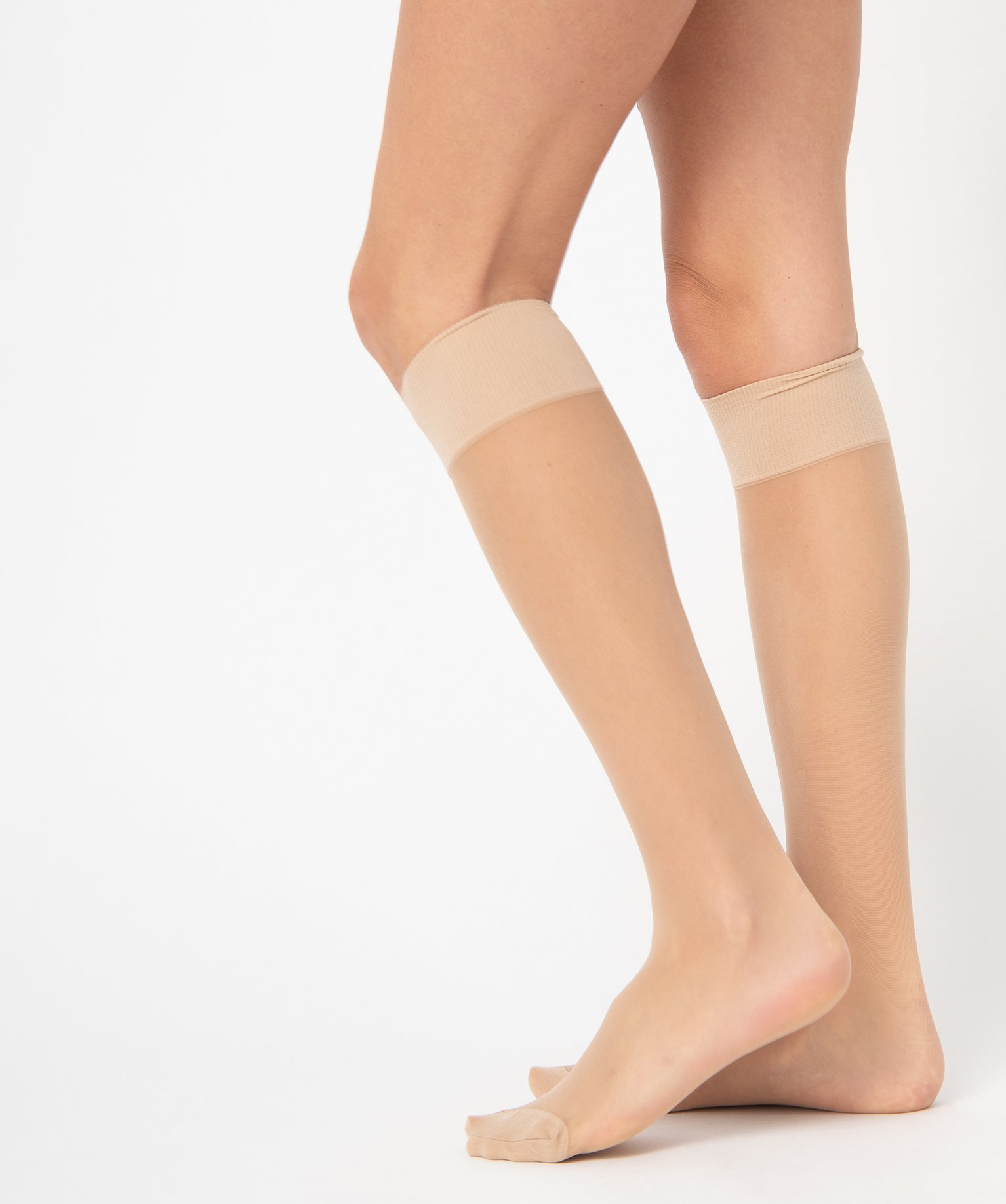 Mi-bas femme transparents Ultra Resist (lot de 2) - Dim beige | GEMO