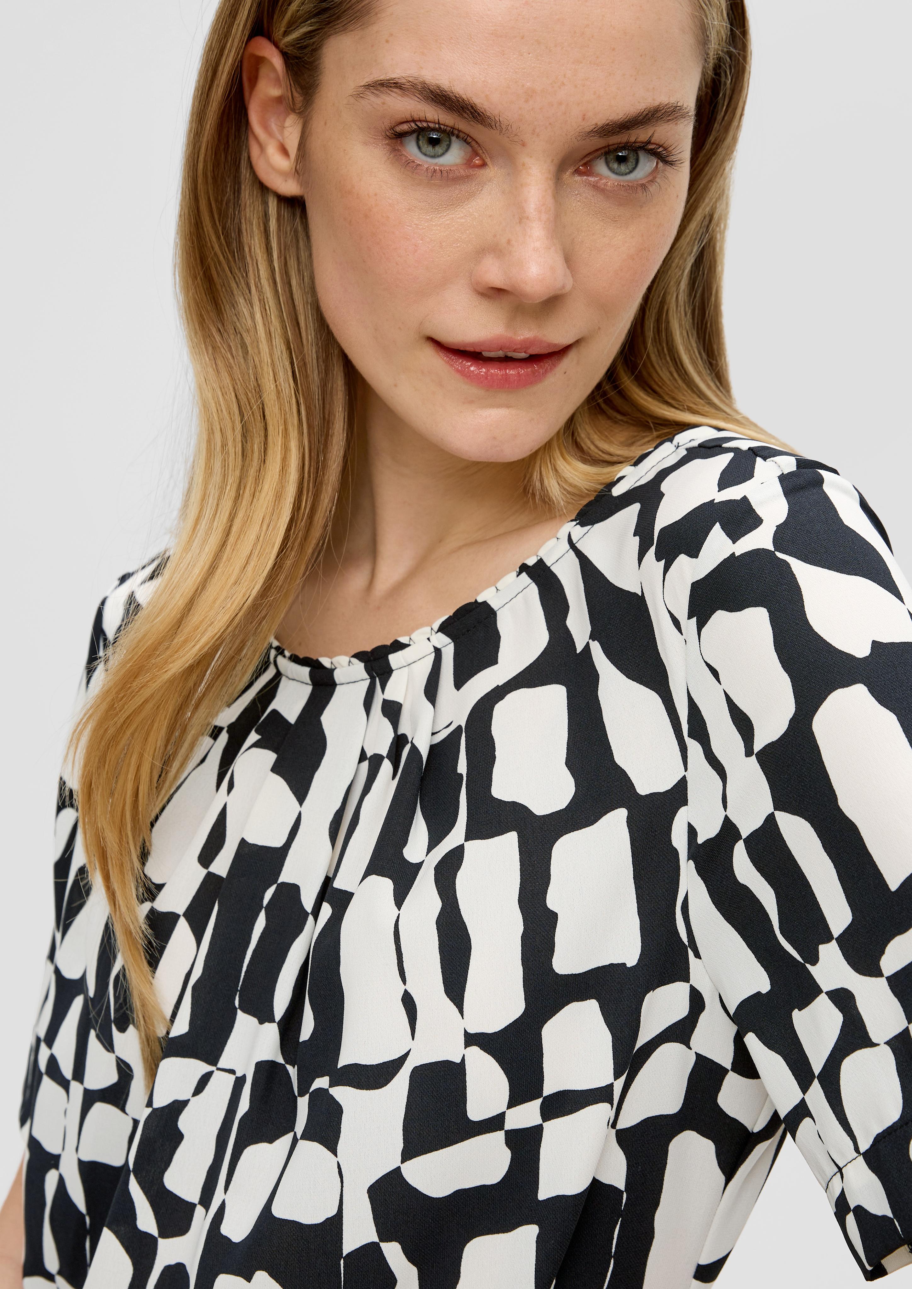Gemusterte Bluse mit Falten-Details  2142727-99A1