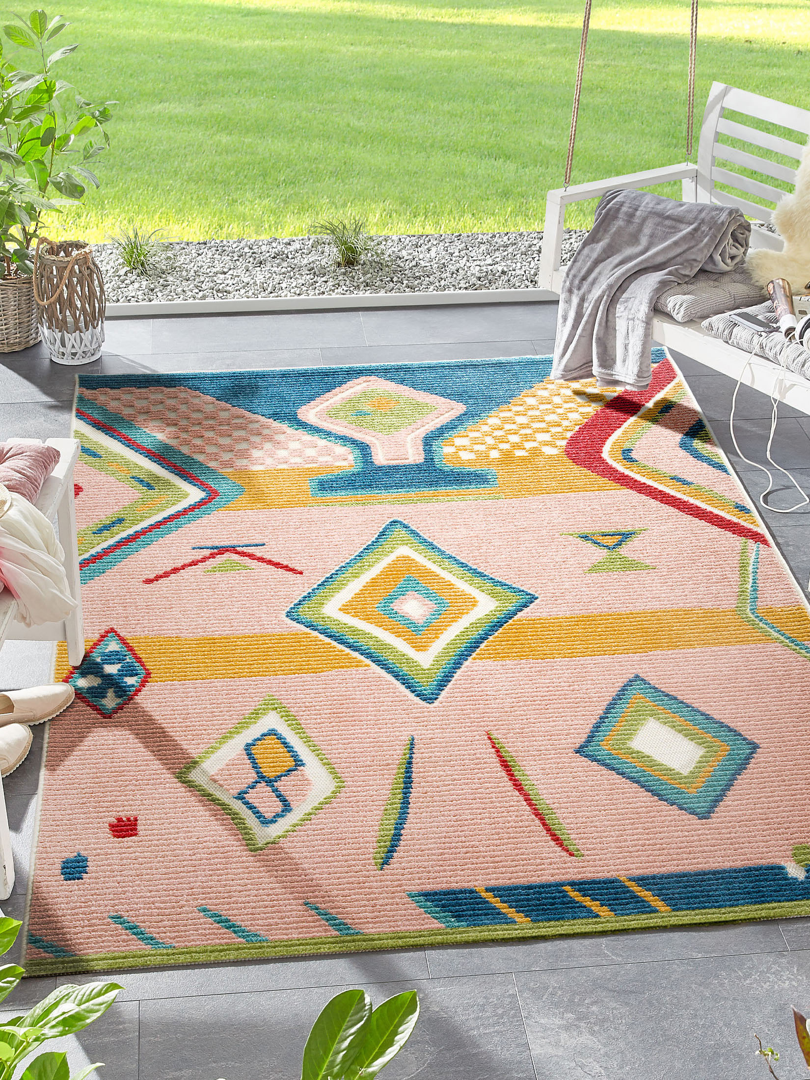 Sumba Outdoor-Teppich, Rose