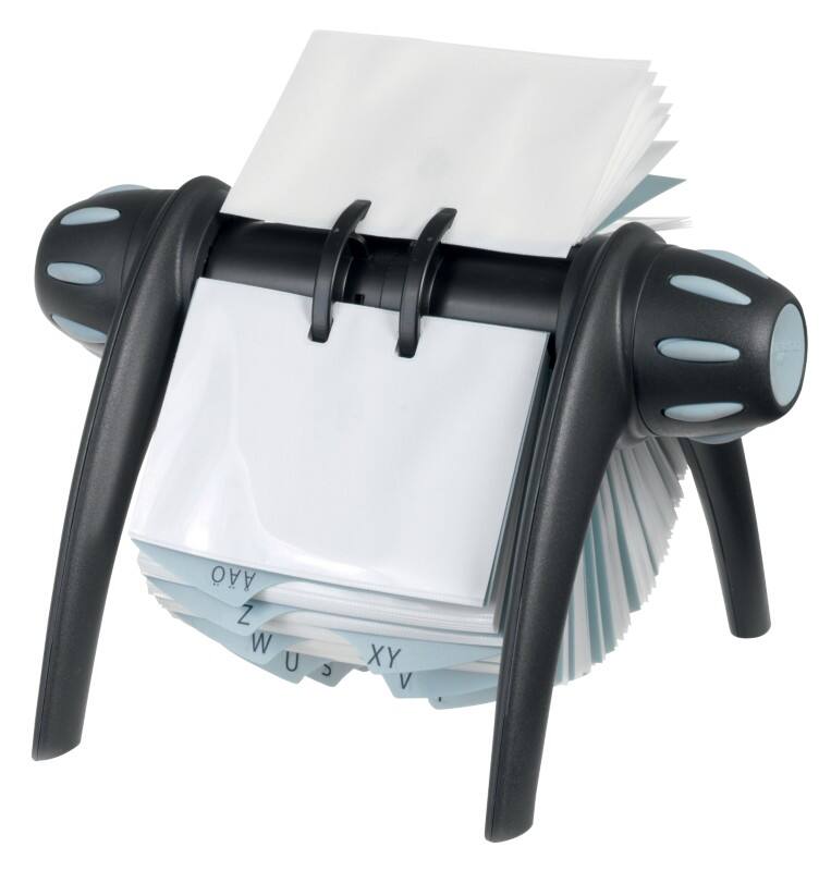 DURABLE Visitenkarten-Rollarchiv Visifix® Flip Spezial 400 Karten Schwarz 21,5 x 18,5 x 12 cm