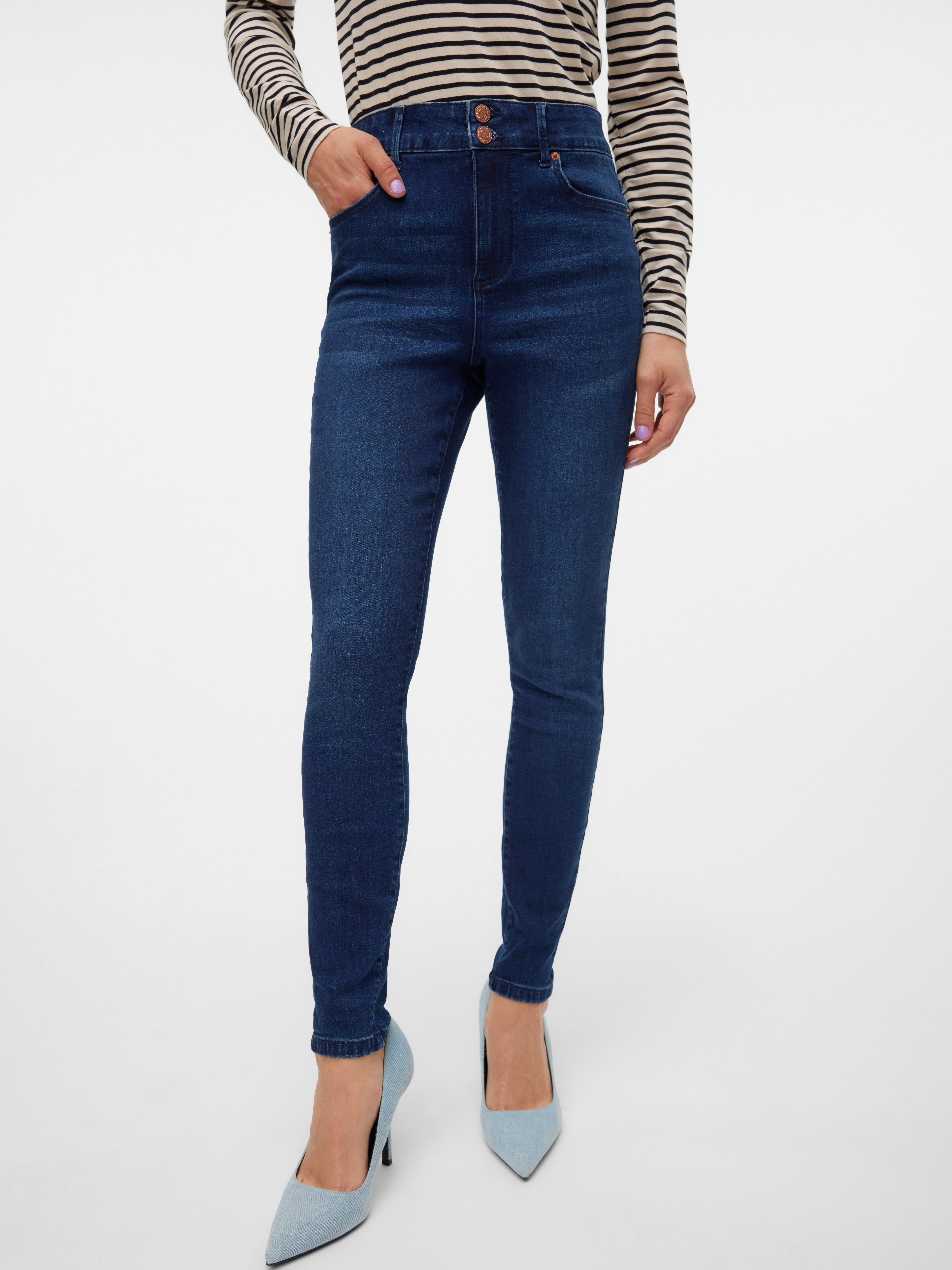 VMSOPHIA Hohe Taille Slim Fit Jeans