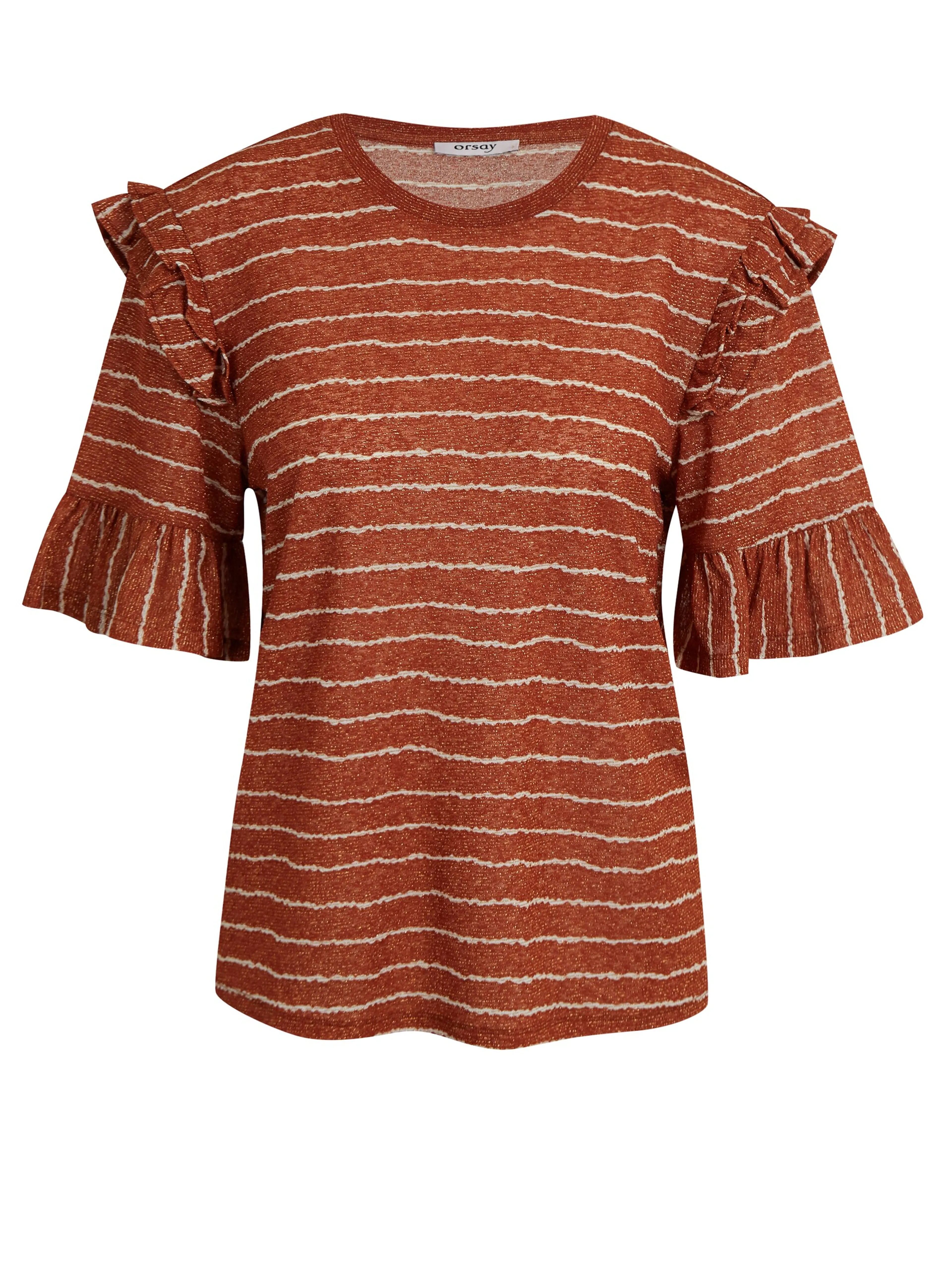 Braunes gestreiftes Damen-Poloshirt ORSAY