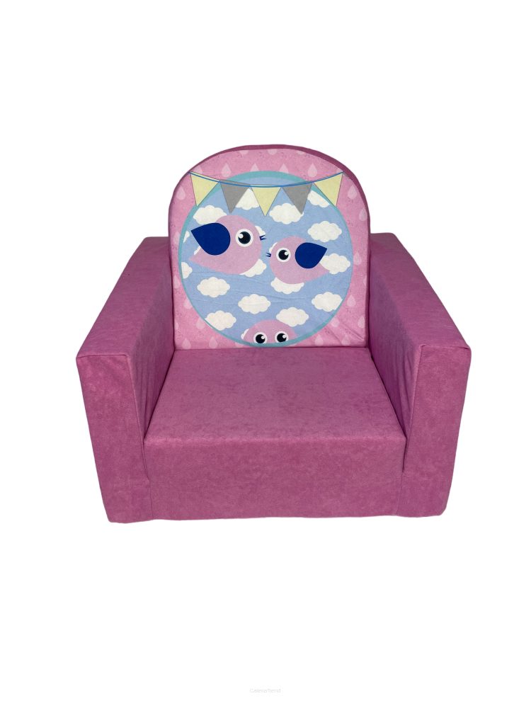 FORTISLINE Kindersessel Ausklappbarer Kindersessel - Bird Pink