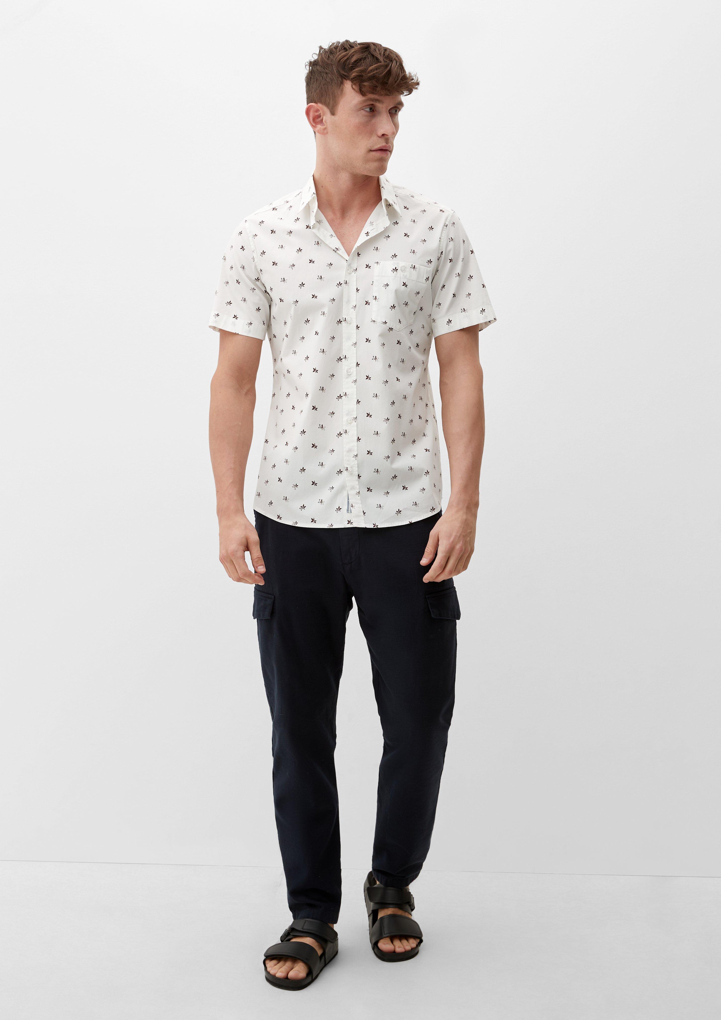 Slim: Kurzarmhemd aus Baumwollstretch  2130995-01A1