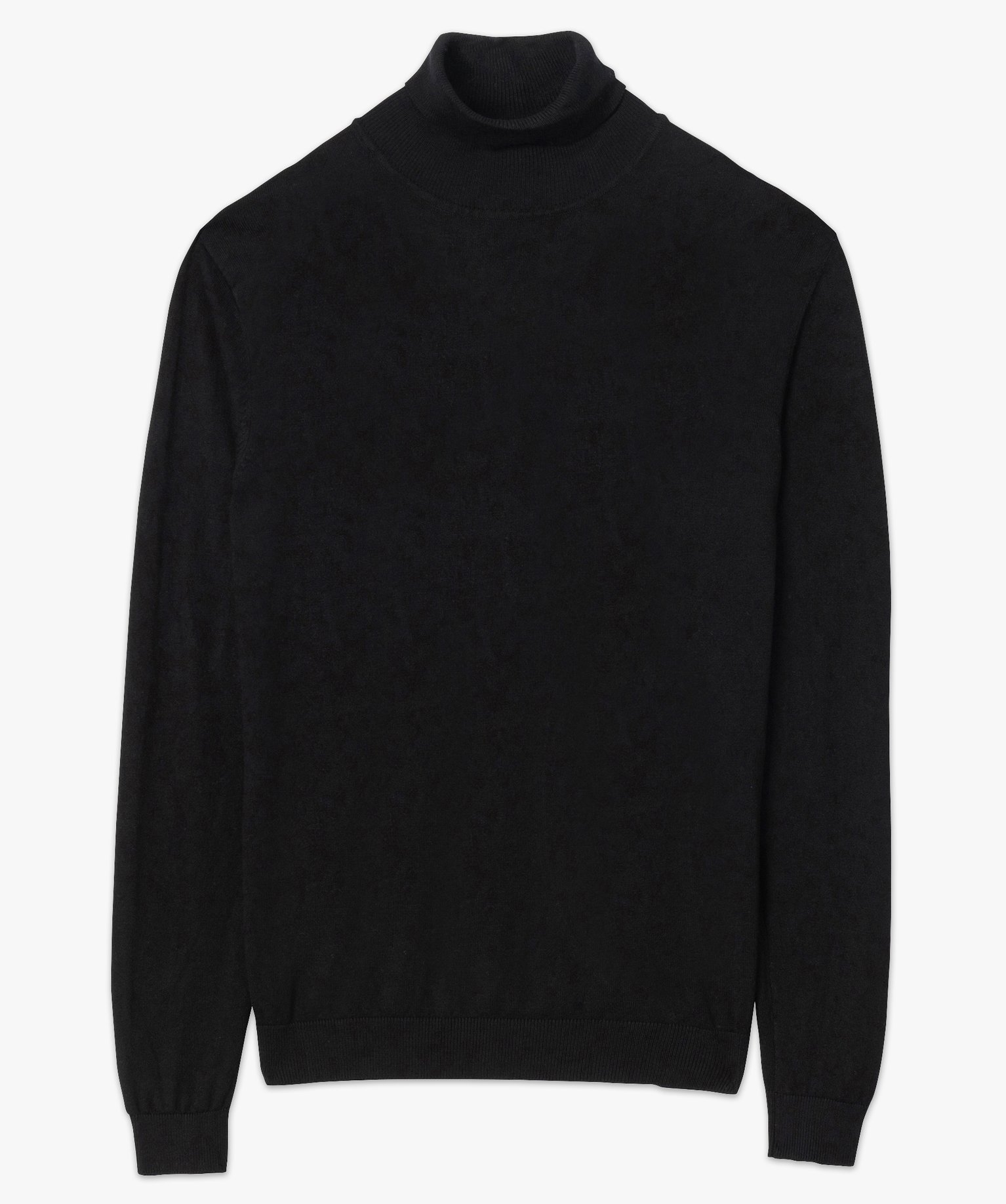 Pull à col roulé en maille fine homme noir | GEMO