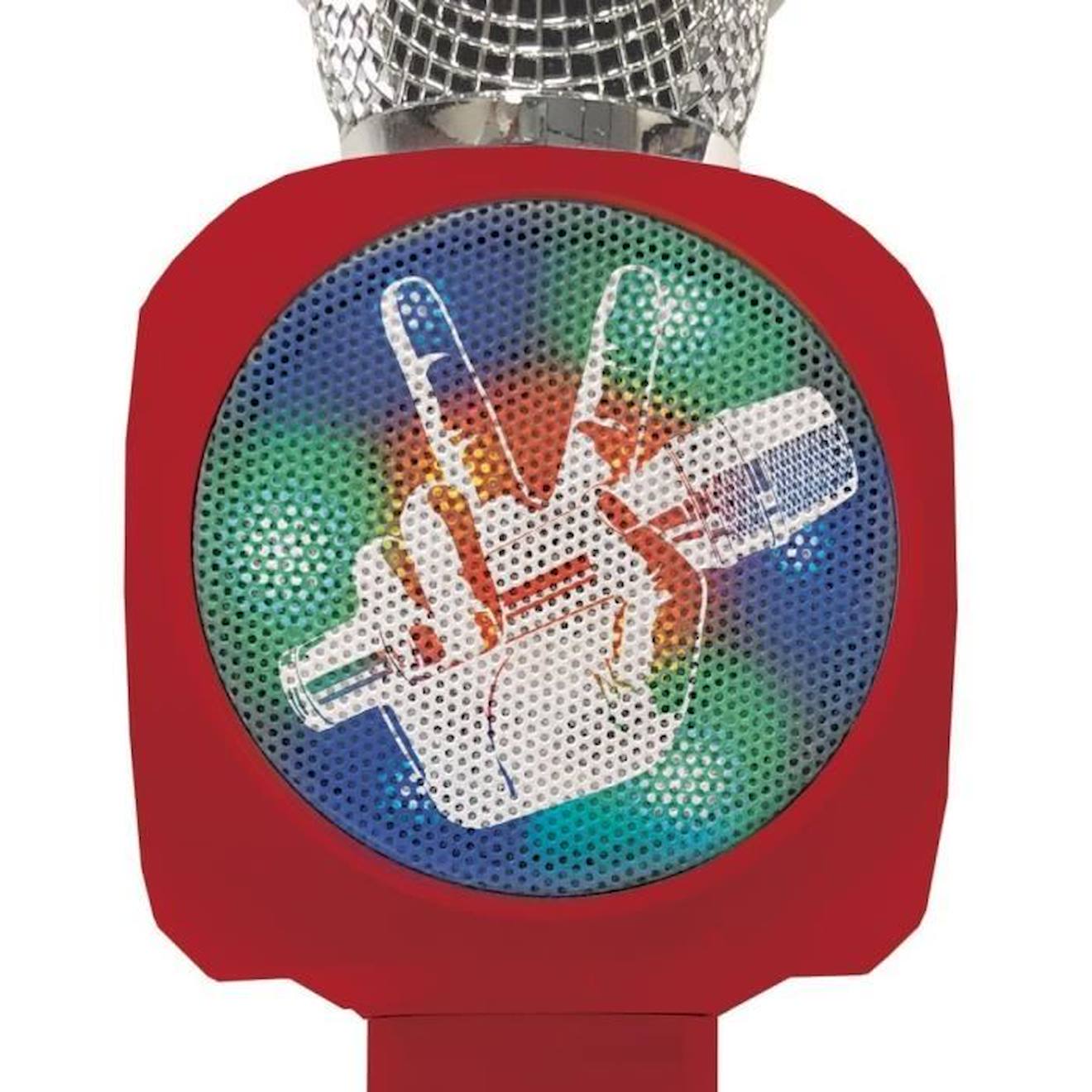 Micro Karaoké sans fil avec enceinte Bluetooth® intégrée The Voice, avec effets lumineux et fonction changement de voix noir