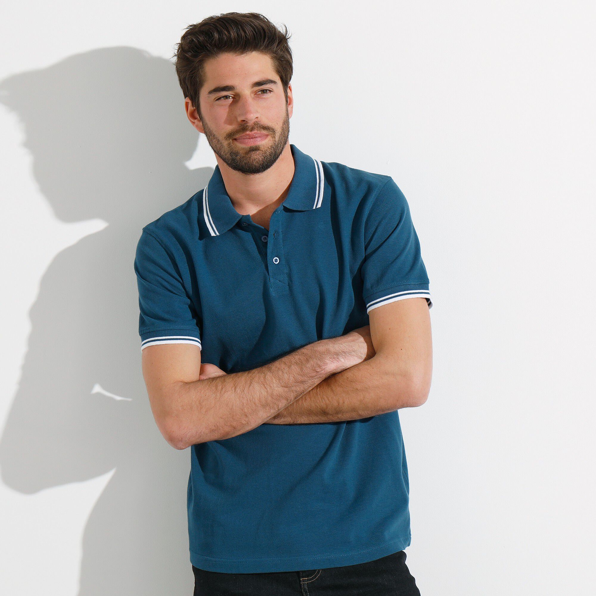 Polo uni maille piquée manches courtes