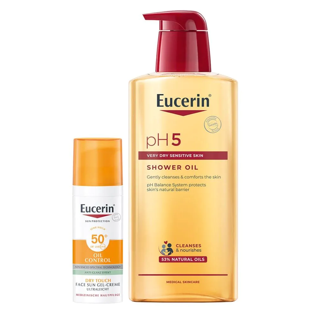 Eucerin Oil Control SPF50 + Oil Control SPF50+ Dry Touch zaštitni gel kremasti set