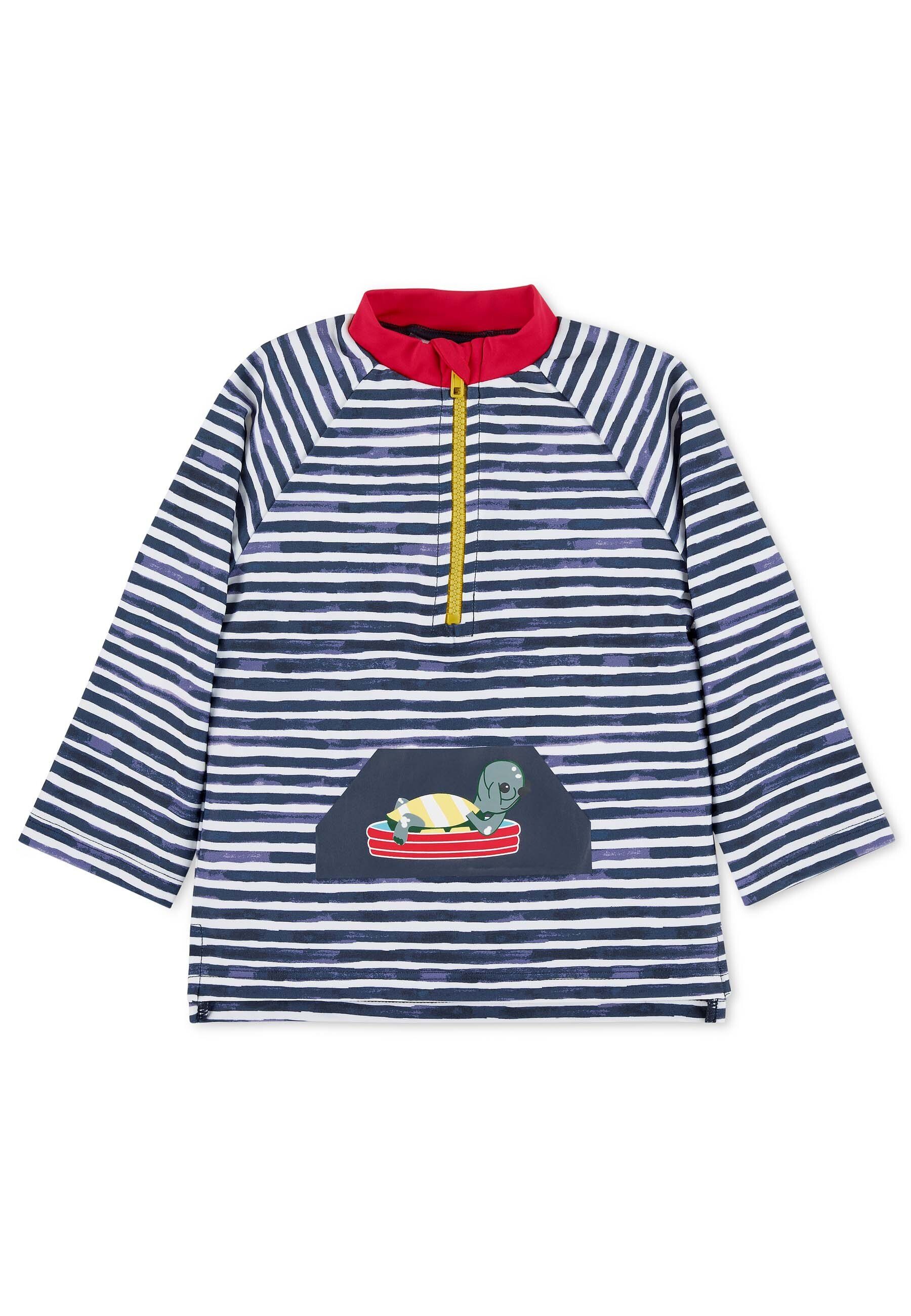 Sterntaler® Badeanzug Langarm-Schwimmshirt Schildkröte (1-St., Kinderbadeanzug Langarm, Schwimmshirt gestreift) Schwimmanzug mit Reißverschluss und Stehkragen, Baby Badeanzug