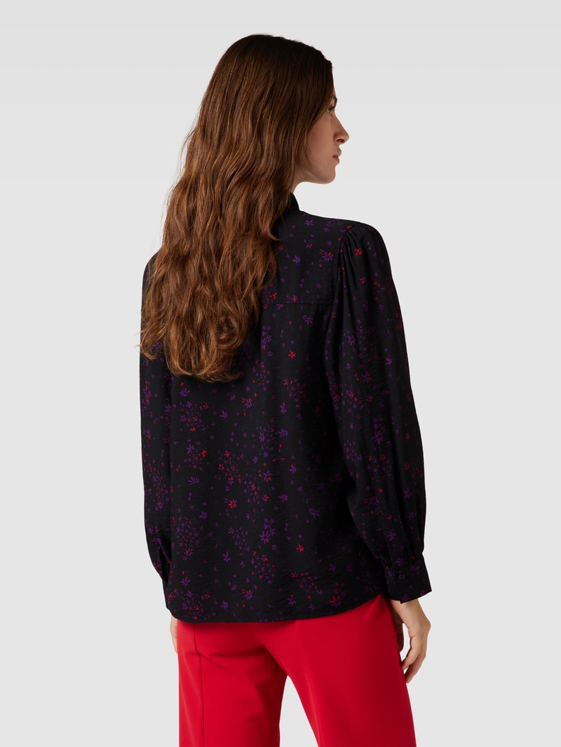 Blusenshirt mit floralem Muster in schwarz