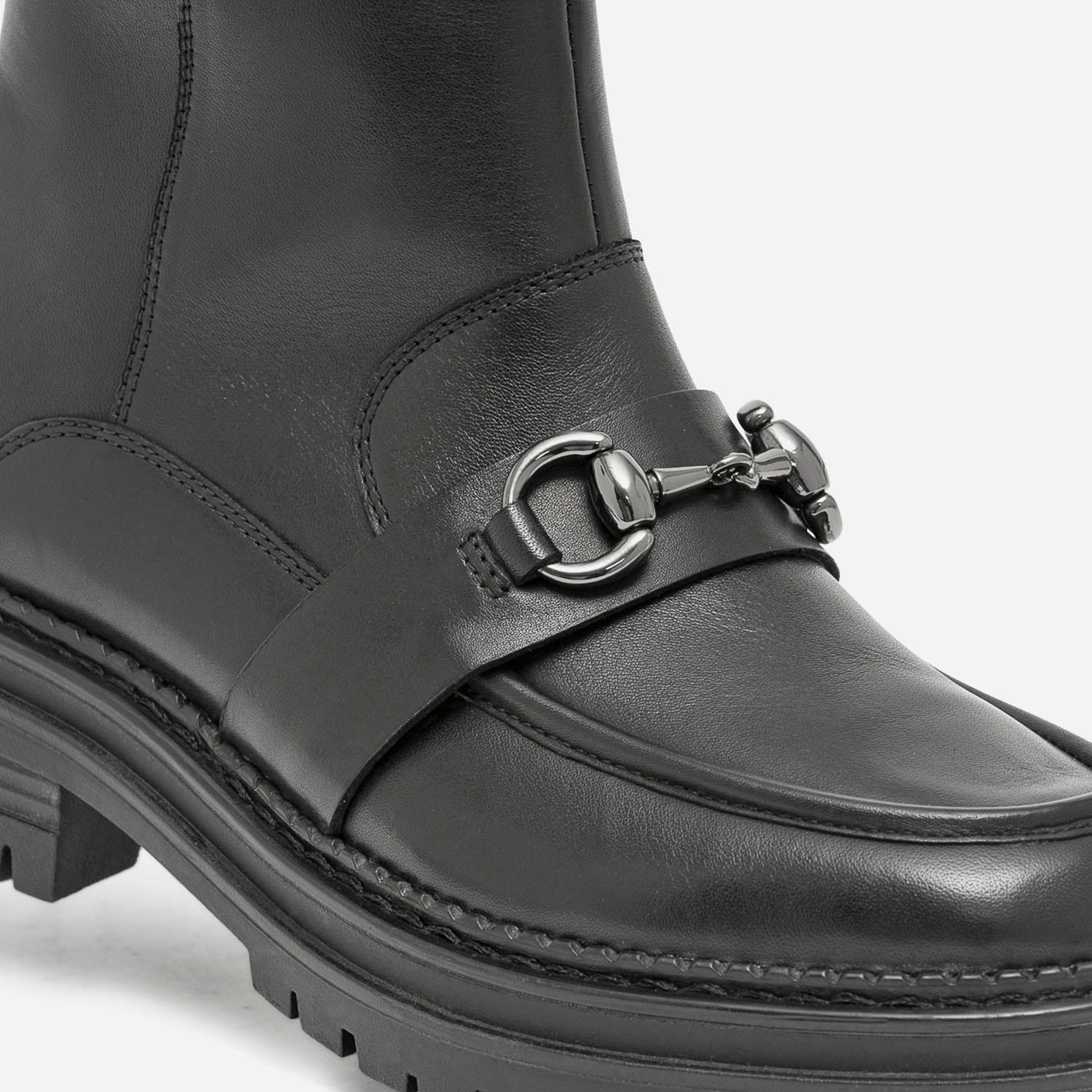Boots TEXTO noir en cuir avec mors