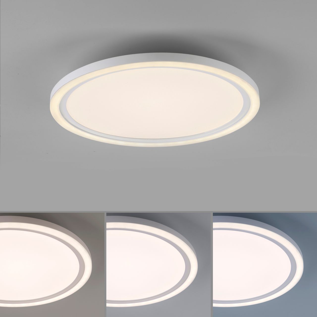 JUST LIGHT JUST LIGHT. LED Deckenleuchte BEDGING, separat steuerbar, 3000 Kelvin, rund, Weiß