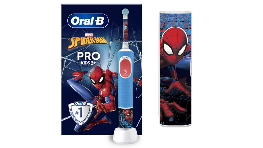 Oral-B Elektrische Zahnbürste Vitality Pro 103 Kids Spiderman mit Reiseetui, 1Stück