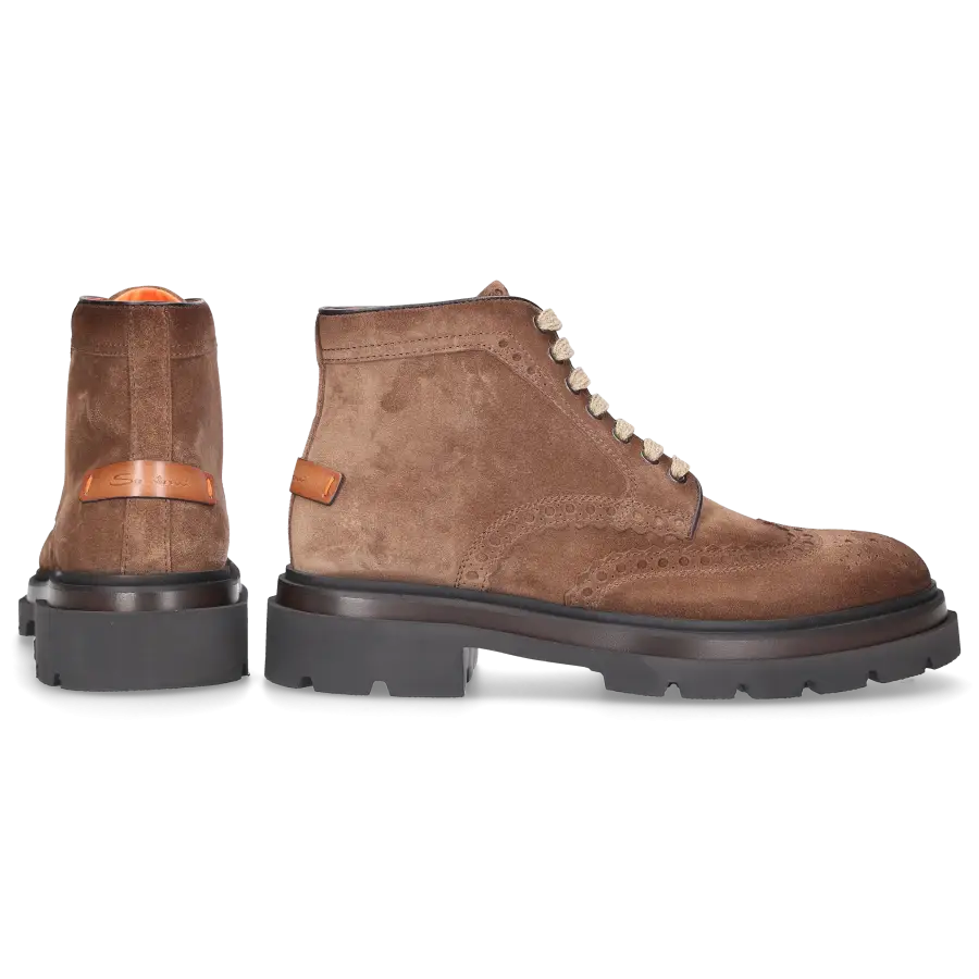 Santoni - Stiefeletten 17684 Veloursleder - braun