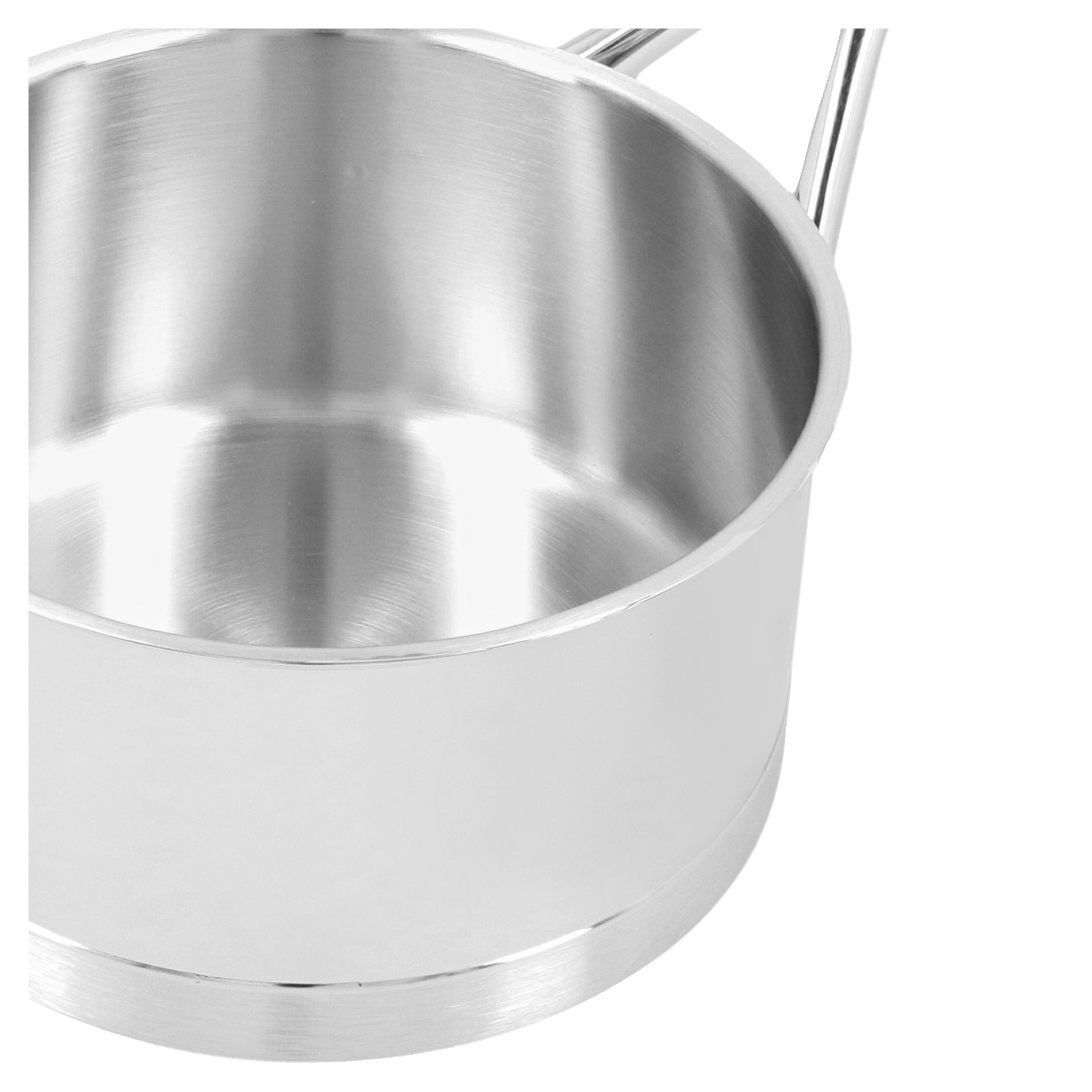 Stieltopf mit Deckel 14 cm, 18/10 Edelstahl, Silber