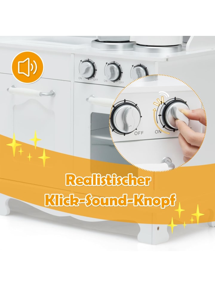 COSTWAY Spielküche ab 3 Jahren in Weiß günstig kaufen 80 x 30 cm