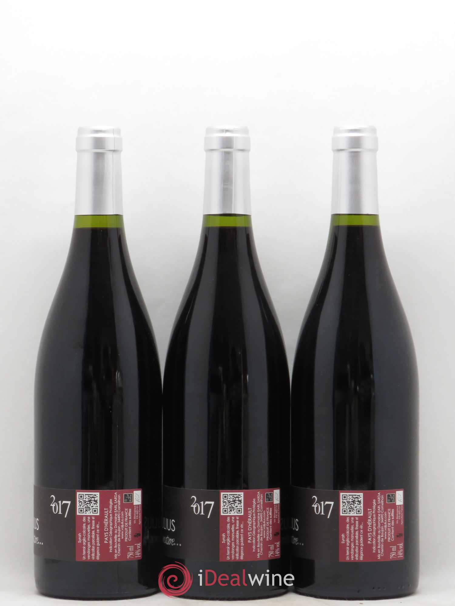 IGP Pays d'Hérault (Vin de Pays de l'Hérault) Valjulius Signature J Et B Sarda 2017 - Lot de 3 Bouteilles