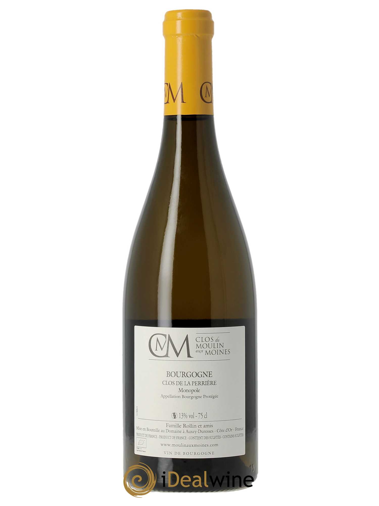Bourgogne Clos de la Perrière Monopole Clos du Moulin aux Moines  2019 - Lot de 1 Bouteille
