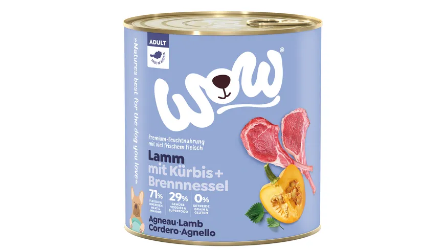 WOW Hundenassfutter Adult Lamm 800 g