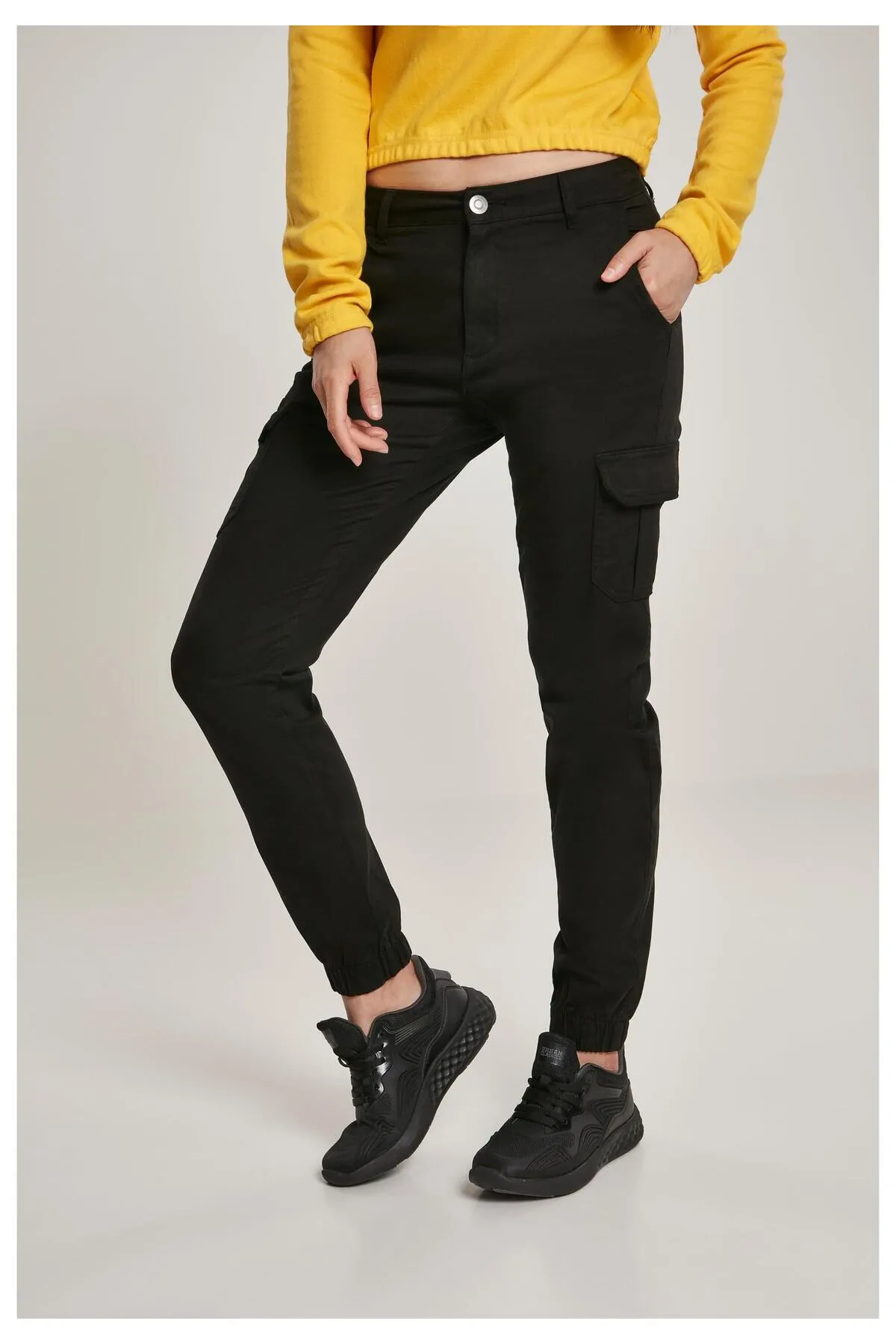 Urban Classics  Damen Cargohose mit hoher Taille für Damen