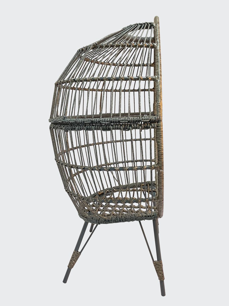 schütte Home & Living Rattan Loungesessel mit Polsterauflage grau