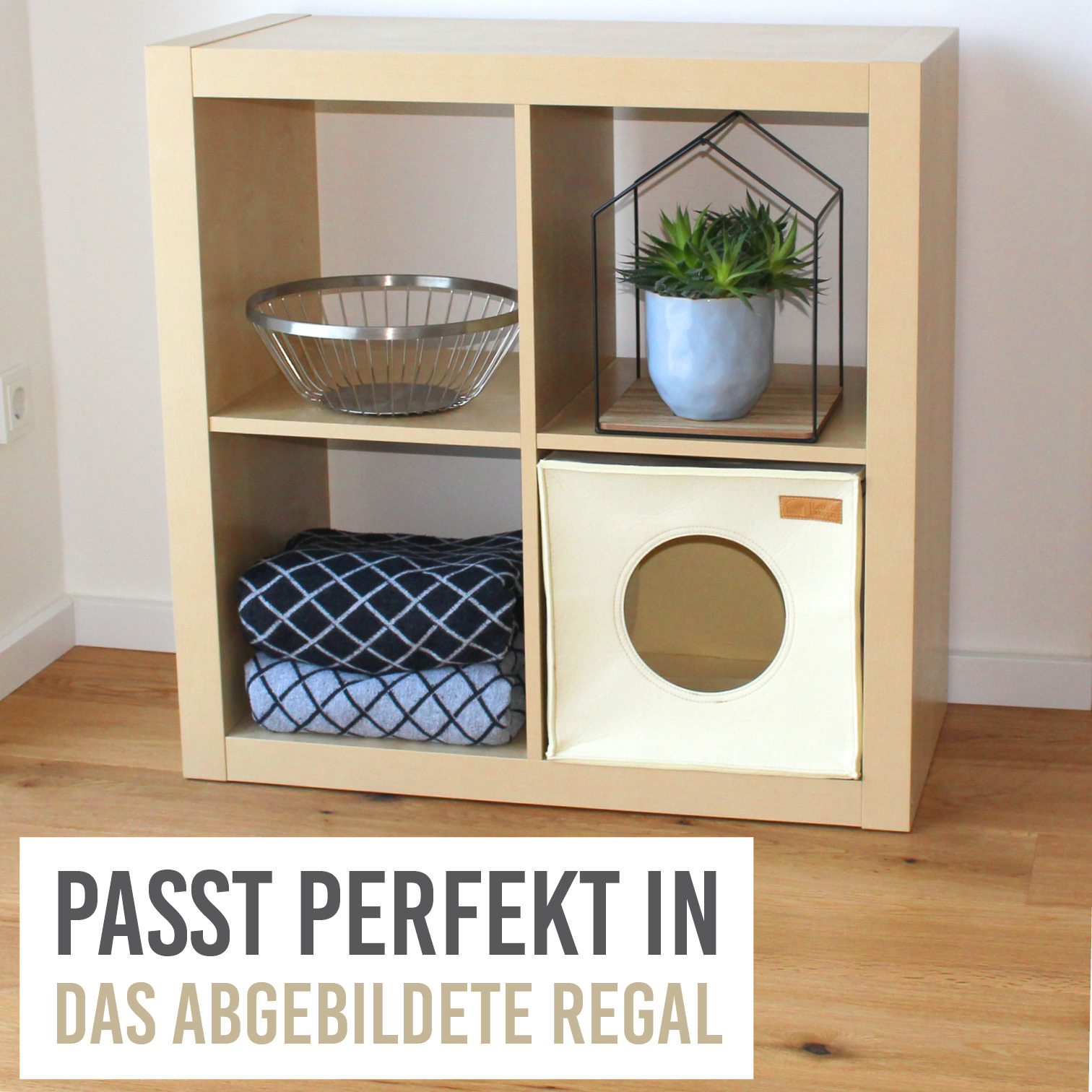 KaraLuna Katzenhöhlen KaraLuna Katzenhöhle aus Filz fürs Regal beige