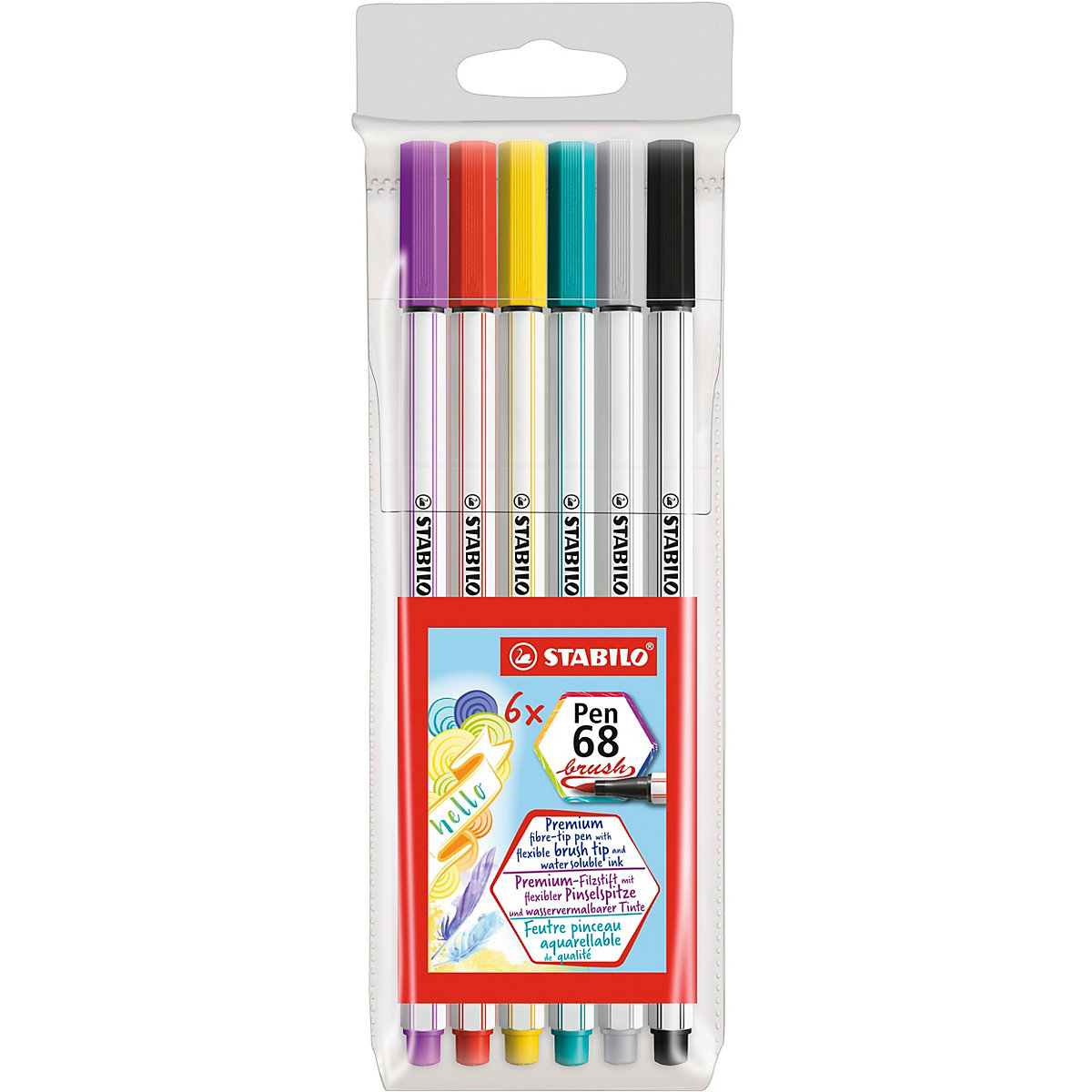 Premium-Filzstifte Pen 68 brush, 6 Farben