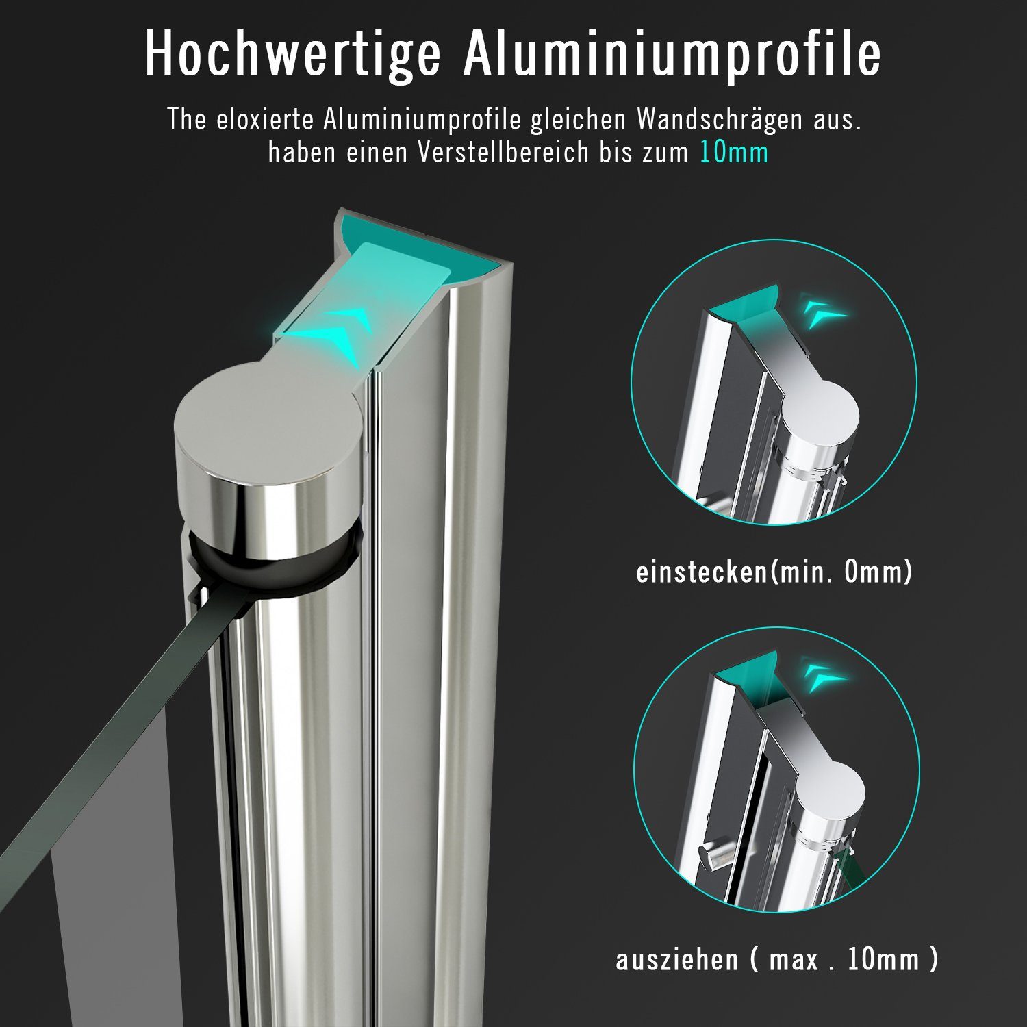 Boromal Badewannenfaltwand Badewannenaufsatz Badewanne Badewannenfaltwand 3-teilig mit NANO 140H, Einscheibensicherheitsglas ;mit Nano Beschichtung, Sicherheitsglas nach EN 12150, Beidseitige Nano Beschichtung