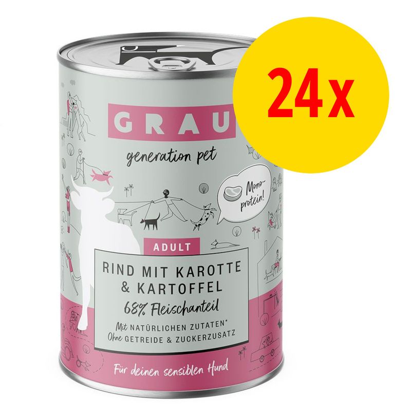 Sparpaket GRAU Hundefutter 24 x 400 g