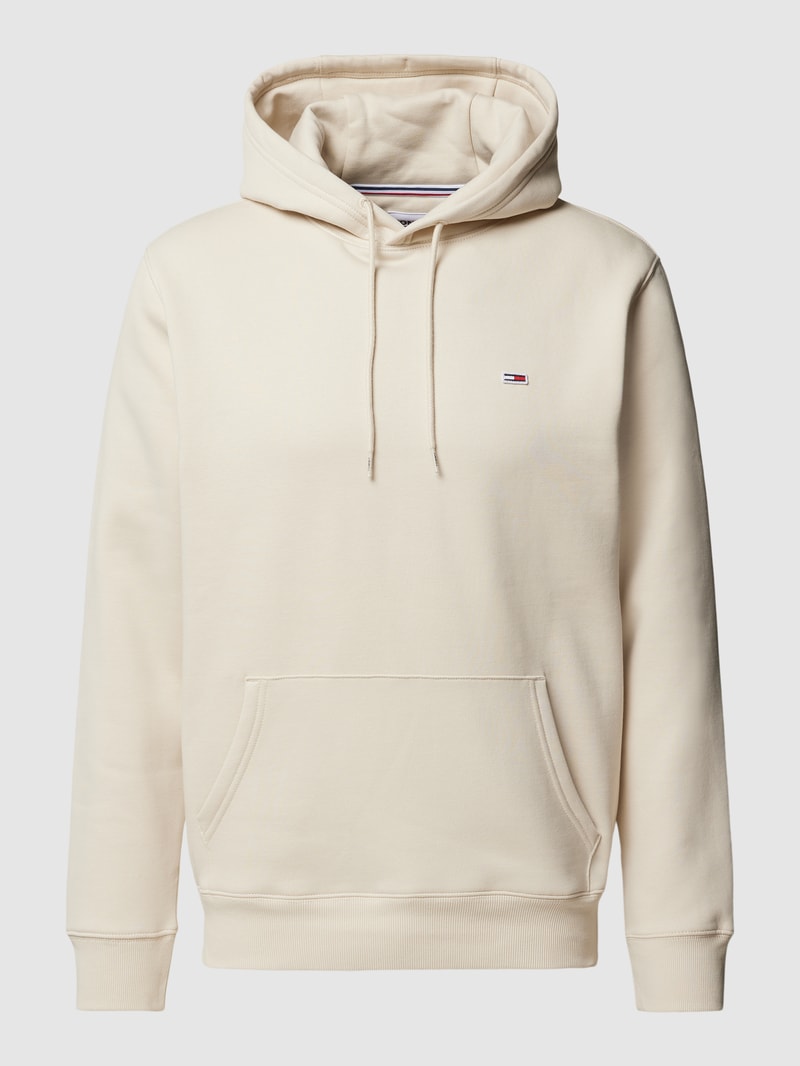 Hoodie mit Label-Stitching in beige