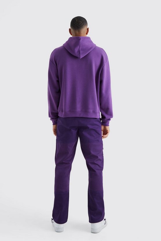 Tall lockere Colorblock Cargo-Hose mit Logo