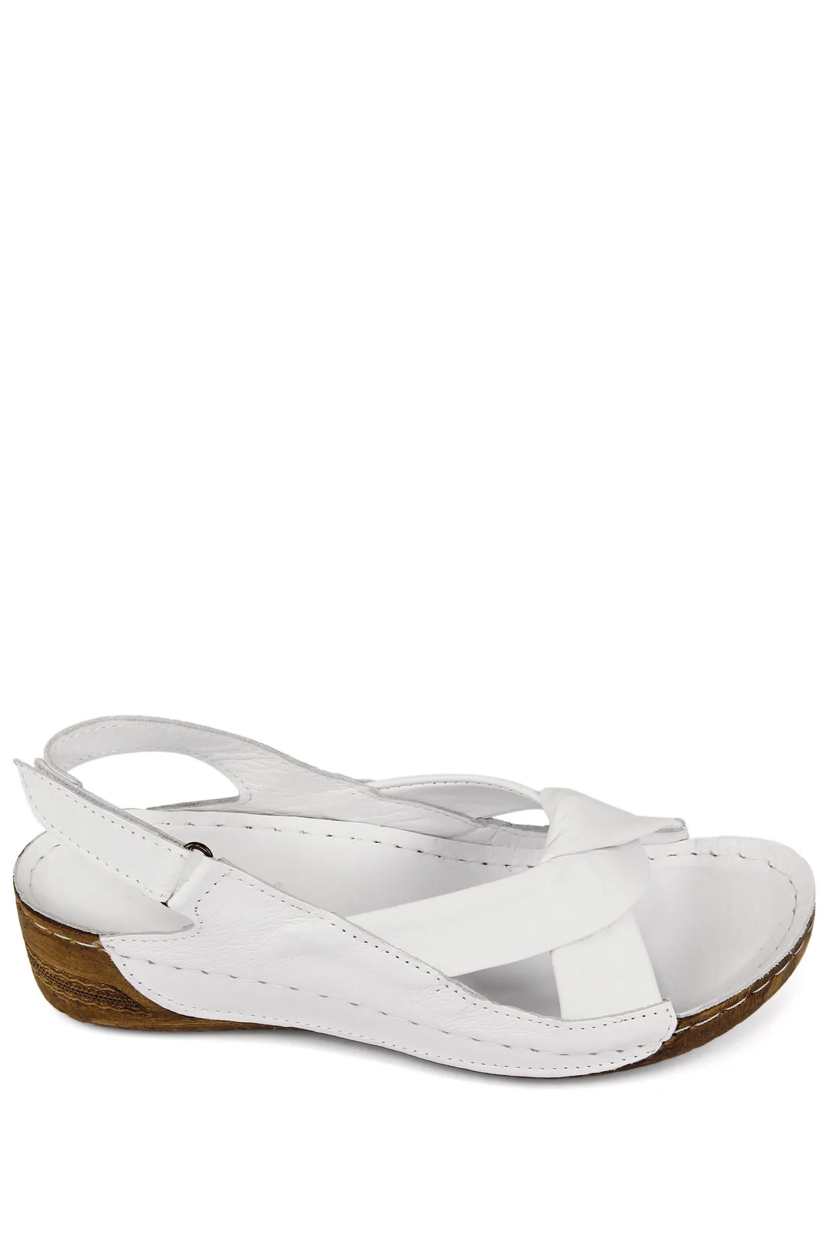 GÖNDERİ(R)  Weiße Gön-Damen-Keilsandalen aus echtem Leder 42304