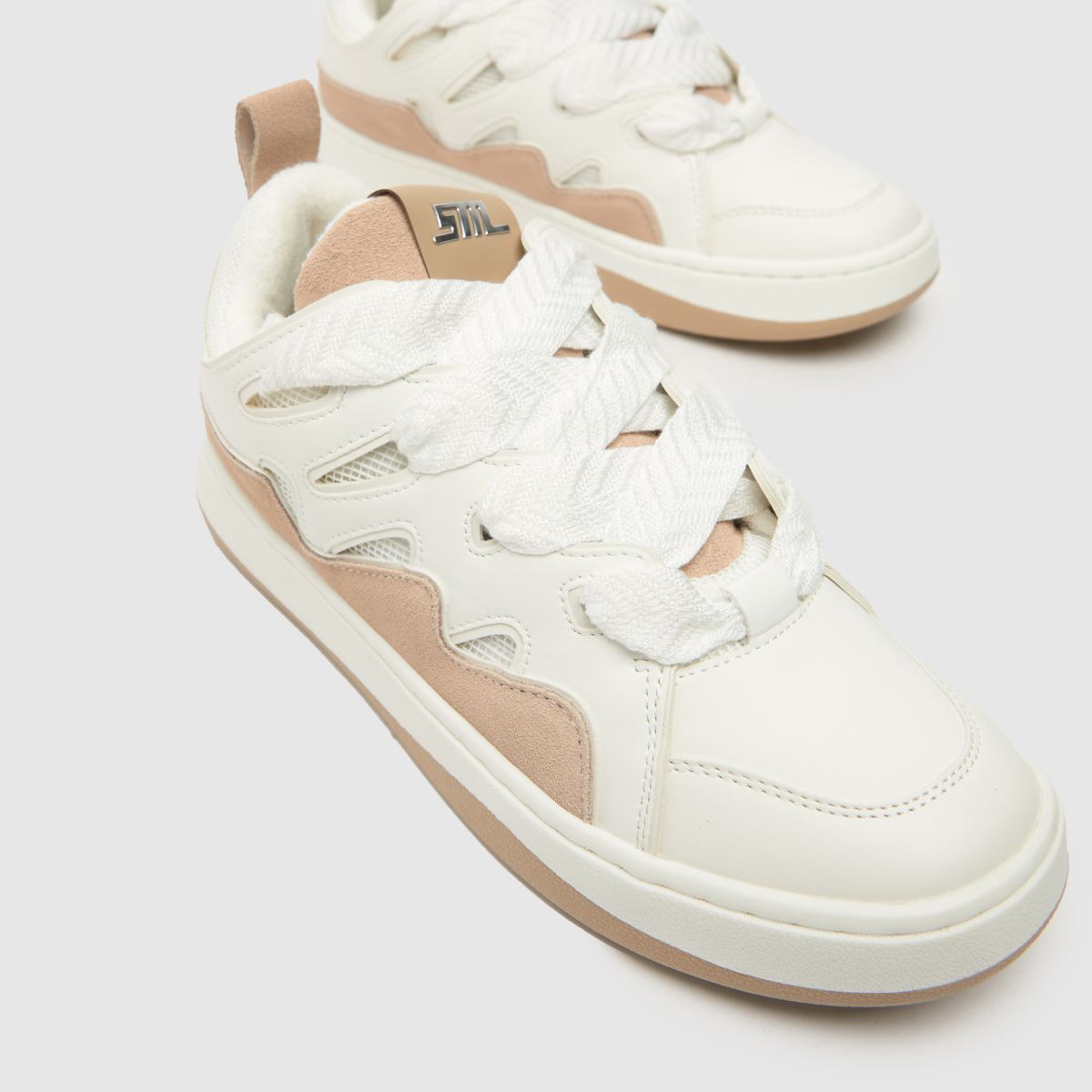 Steve Madden – Vita, flerfärgade skaterskor med roaring-mönster