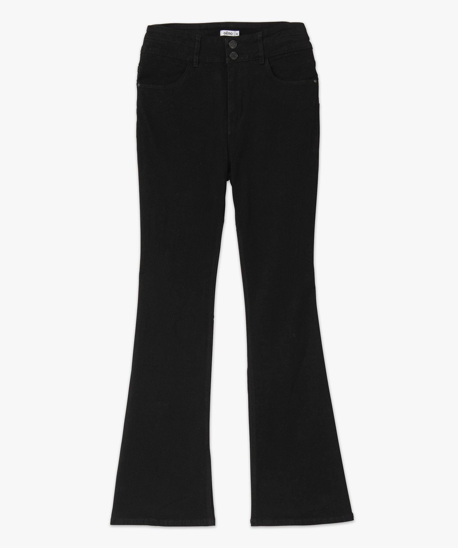 Jean Bootcut taille haute effet push-up femme noir | GEMO