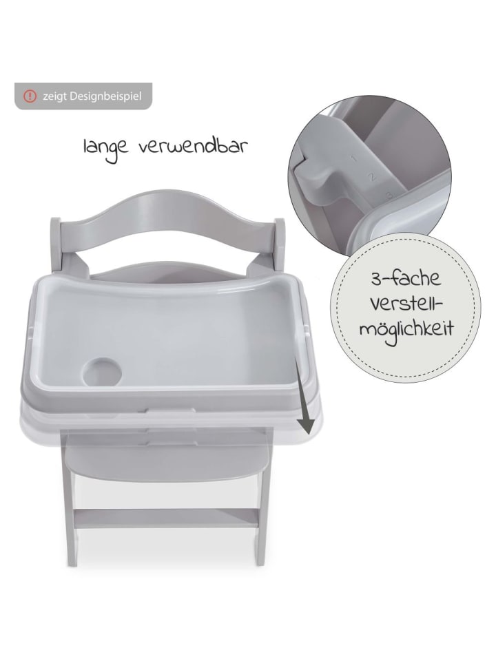 Hauck Alpha Tray - 2-teiliges Essbrett & Tisch für Alpha in grau günstig kaufen onesize