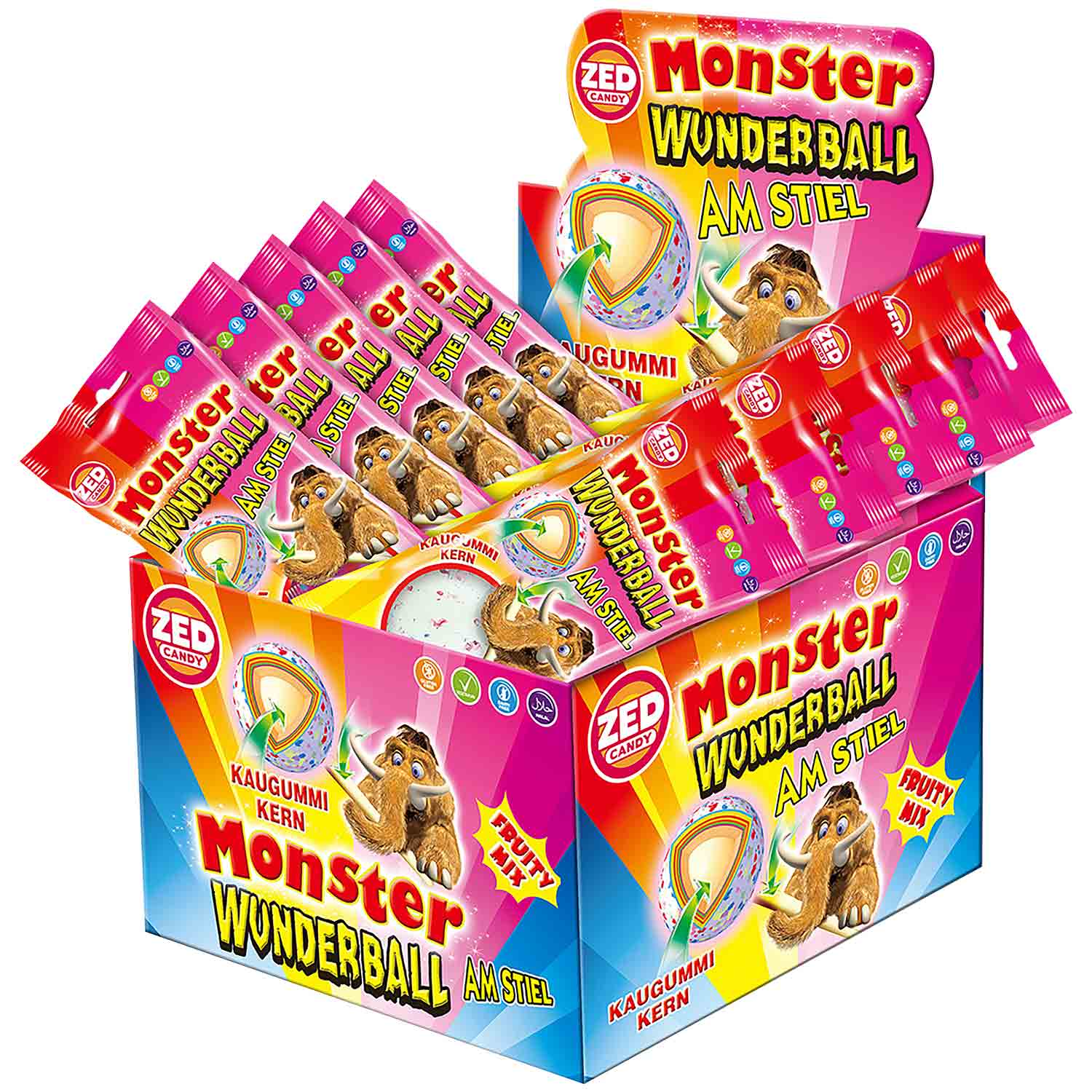 ZED Candy Monster Wunderball am Stiel Fruity Mix 60g