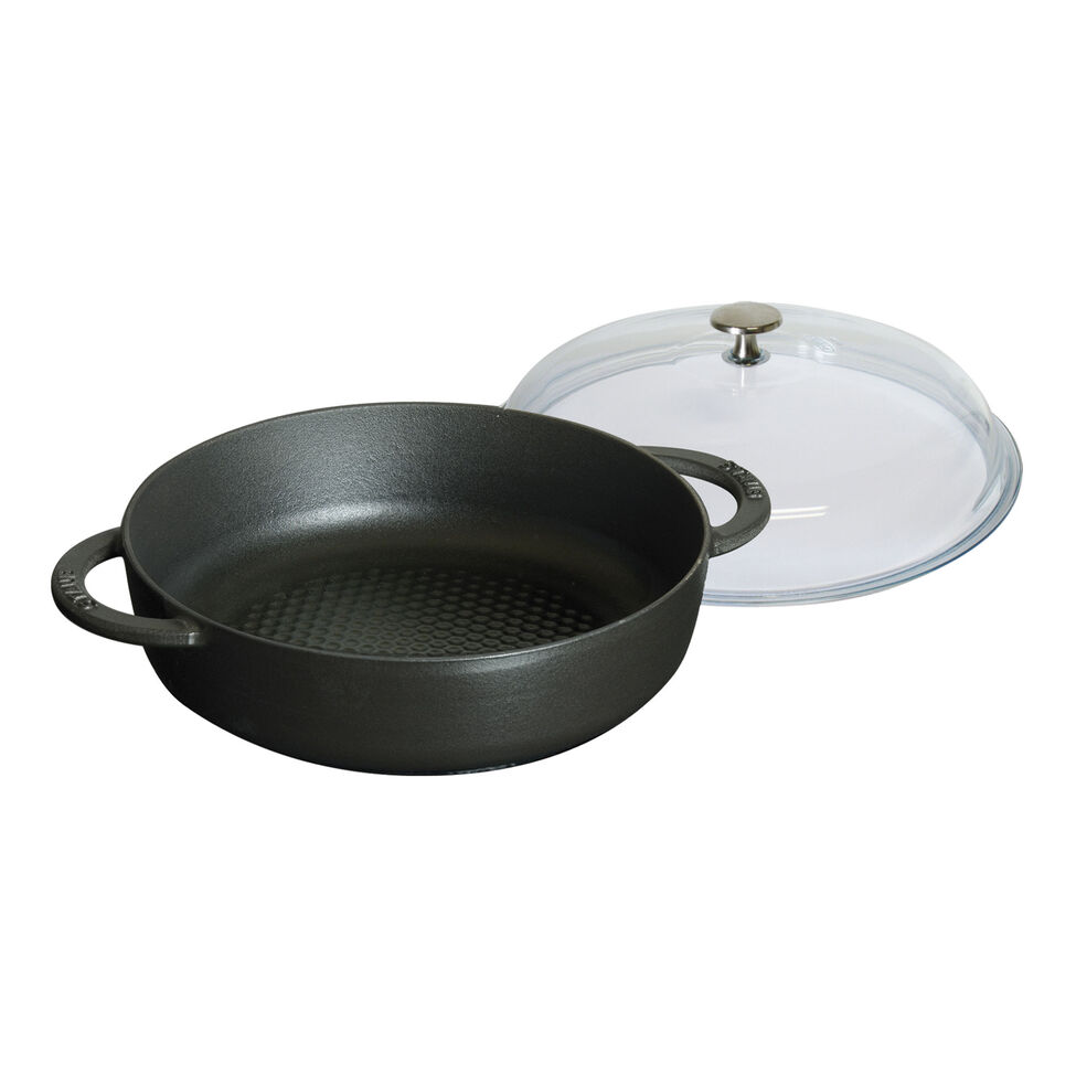 Bräter mit Glasdeckel 28 cm, Gusseisen